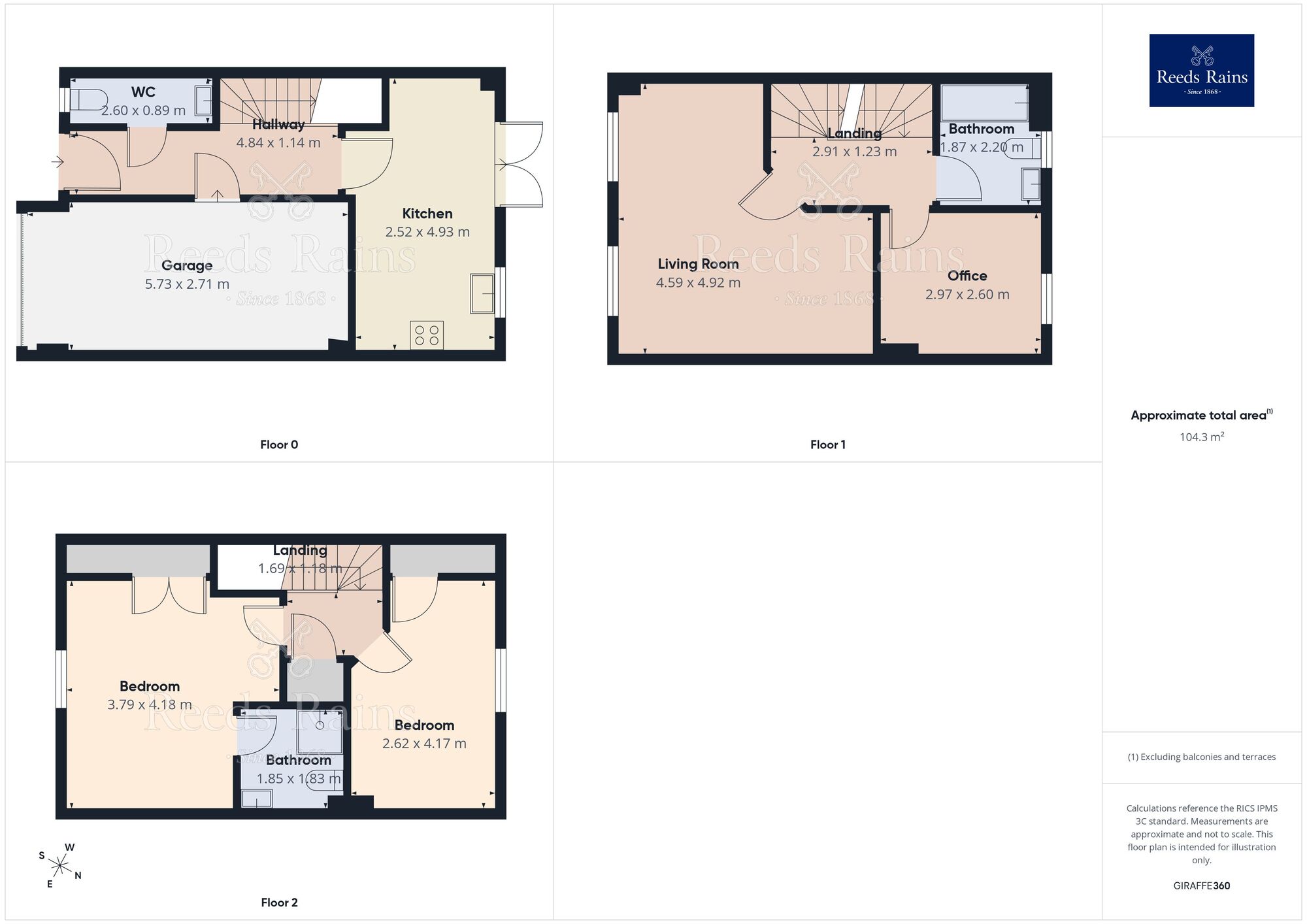 Floorplan of 3 bedroom Mid Terrace House for sale, Chestnut Court, Oughtibridge, Sheffield, S35