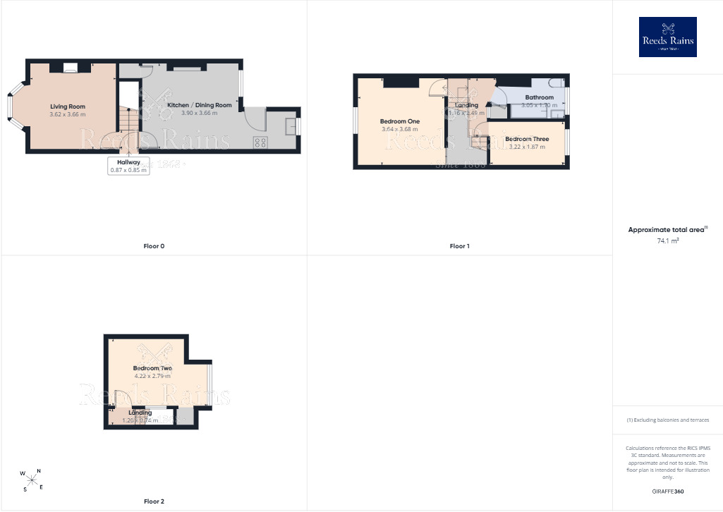 Floorplan of 3 bedroom Mid Terrace House for sale, Oakland Road, Sheffield, S6