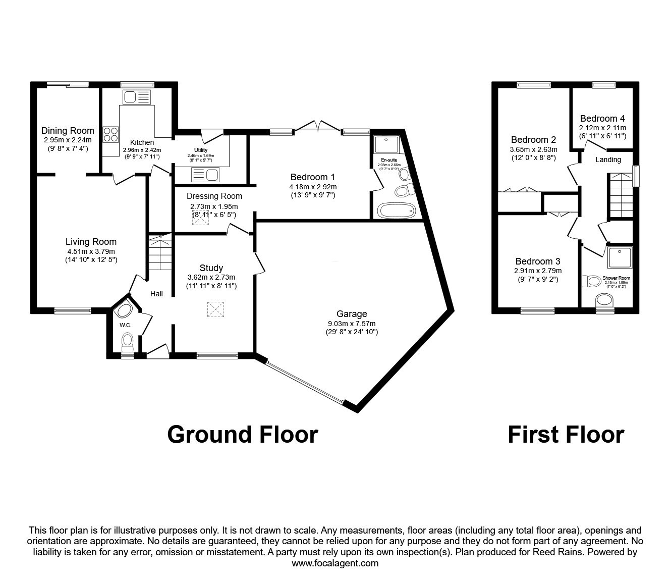 Floorplan of 4 bedroom Detached House for sale, Broxton Avenue, Middlewich, Cheshire, CW10