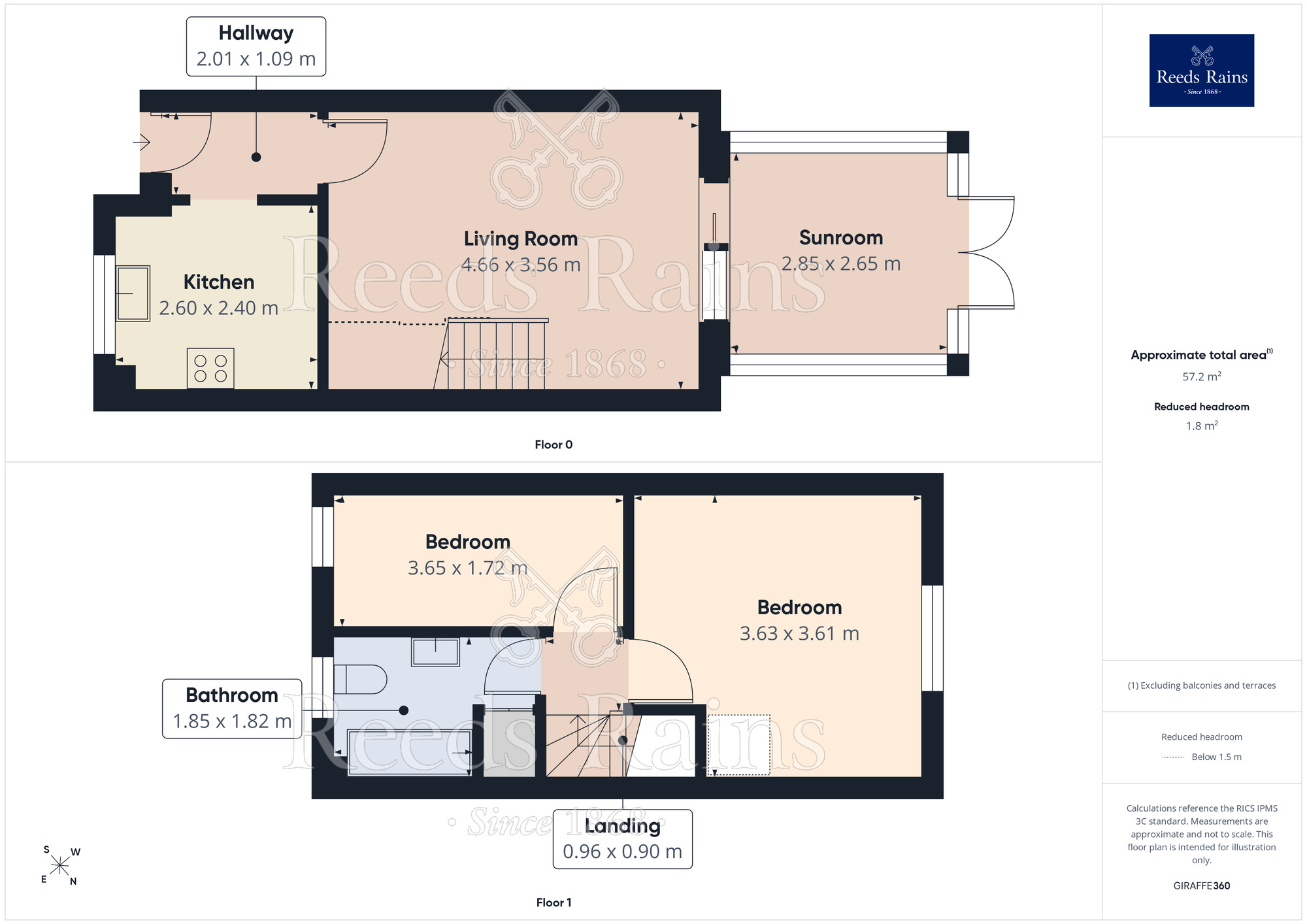 Floorplan of 2 bedroom Semi Detached House for sale, Austen Close, Ettiley Heath, Cheshire, CW11