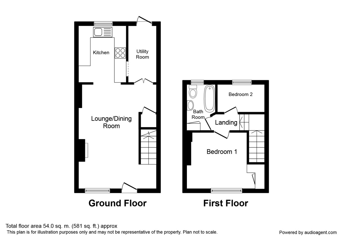 Floorplan of 2 bedroom Mid Terrace House to rent, Chester Road, Middlewich, Cheshire, CW10