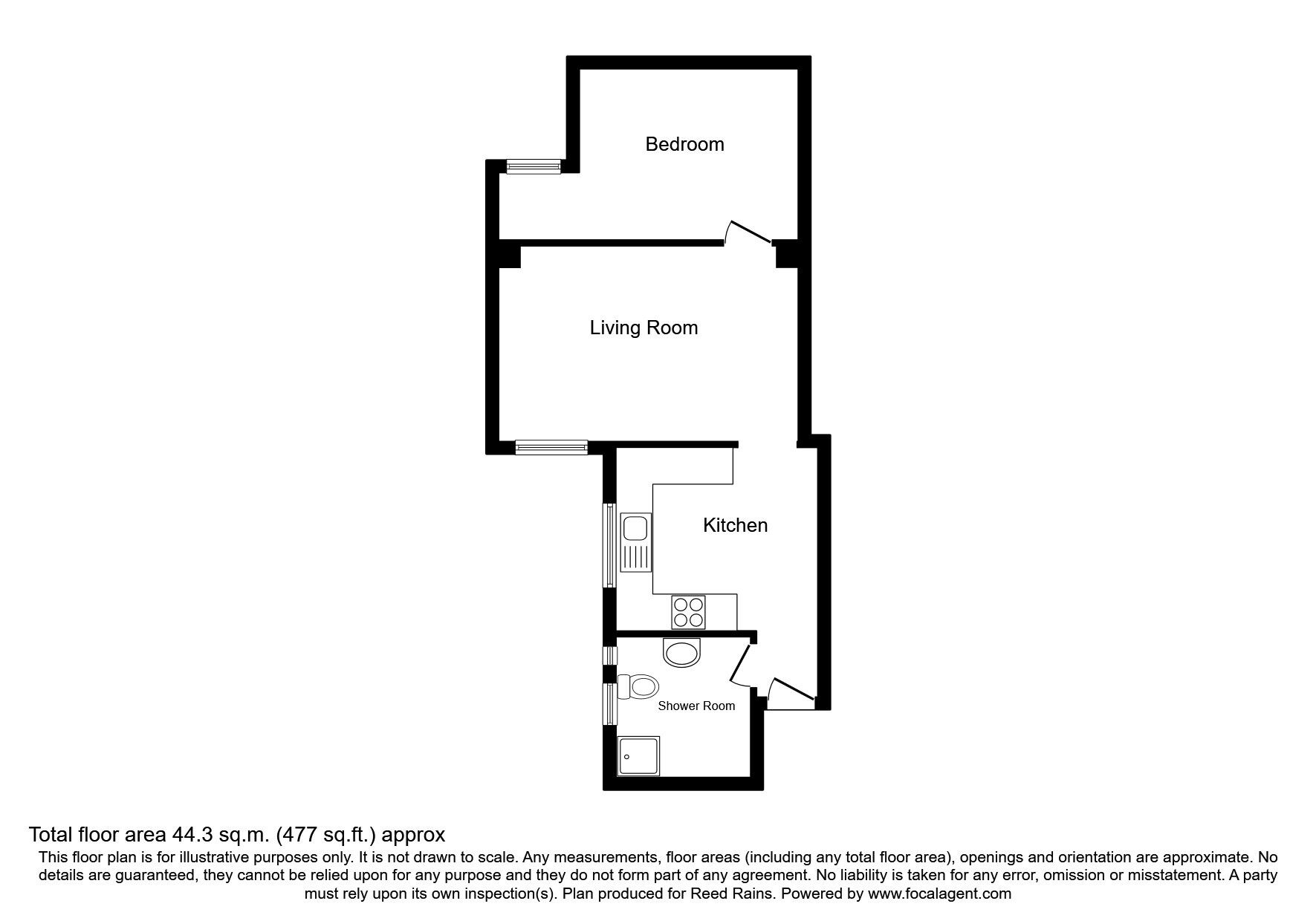 Floorplan of 1 bedroom  Flat to rent, High Street, Cheadle, Greater Manchester, SK8