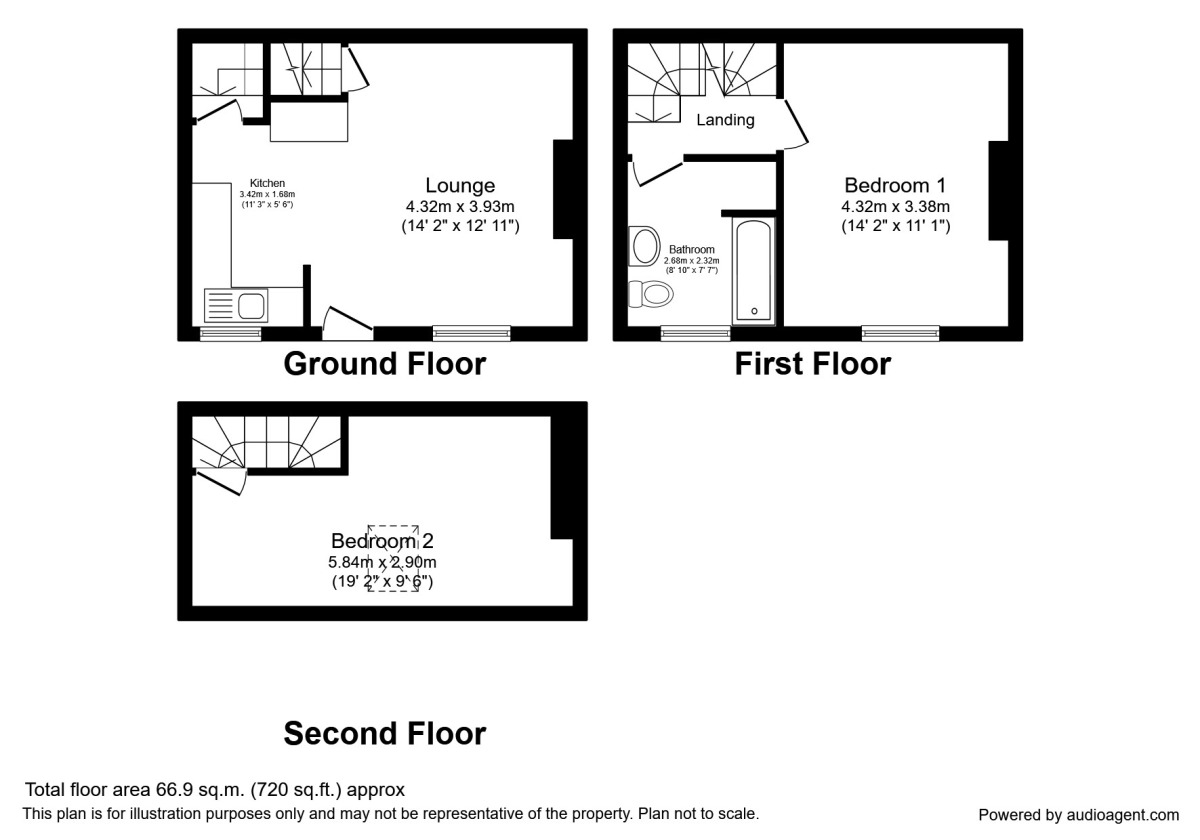Floorplan of 2 bedroom Mid Terrace House to rent, Naylor Street, Halifax, West Yorkshire, HX1