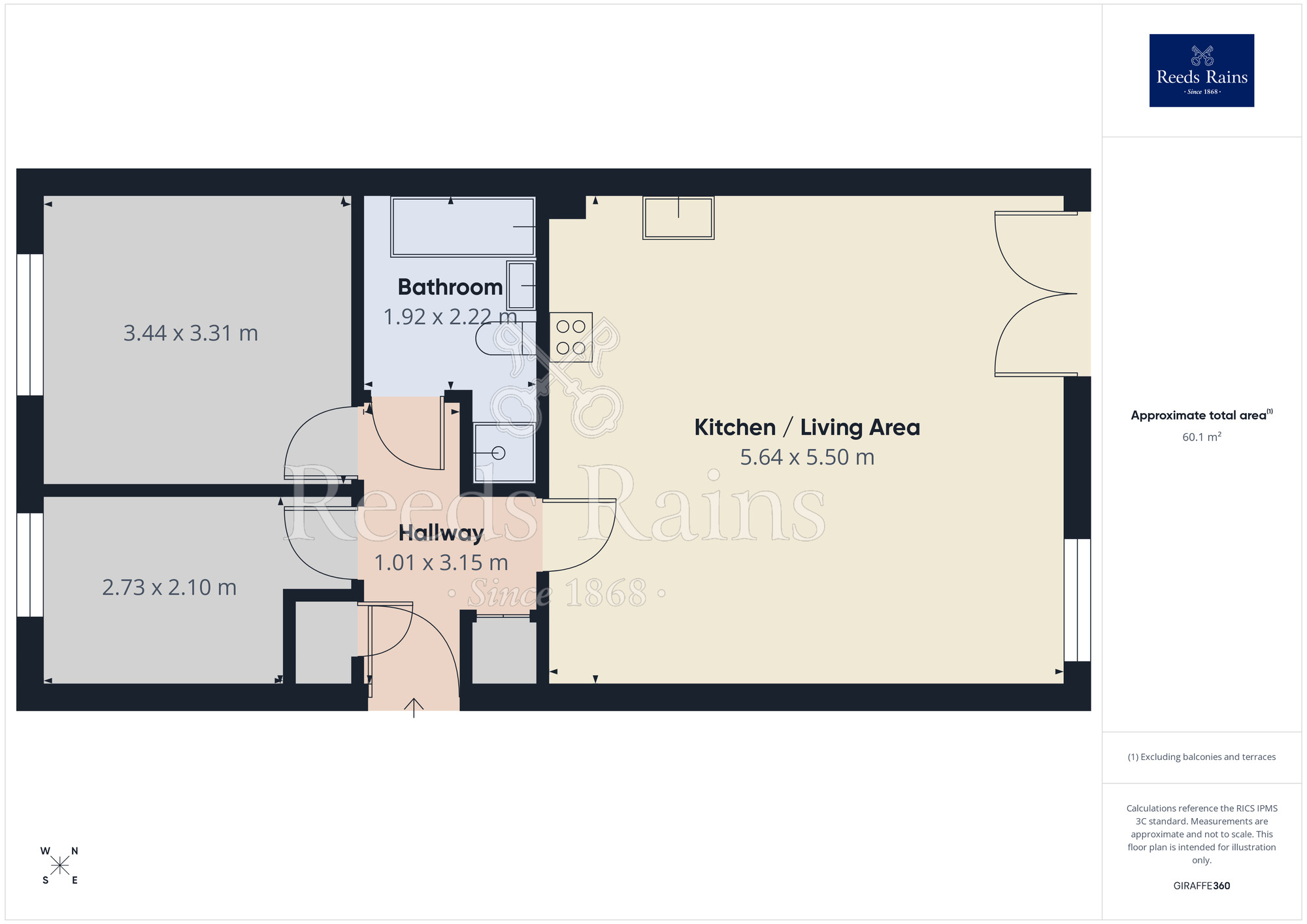 Floorplan of 2 bedroom Flat to rent, Halifax Road, Huddersfield, HD3