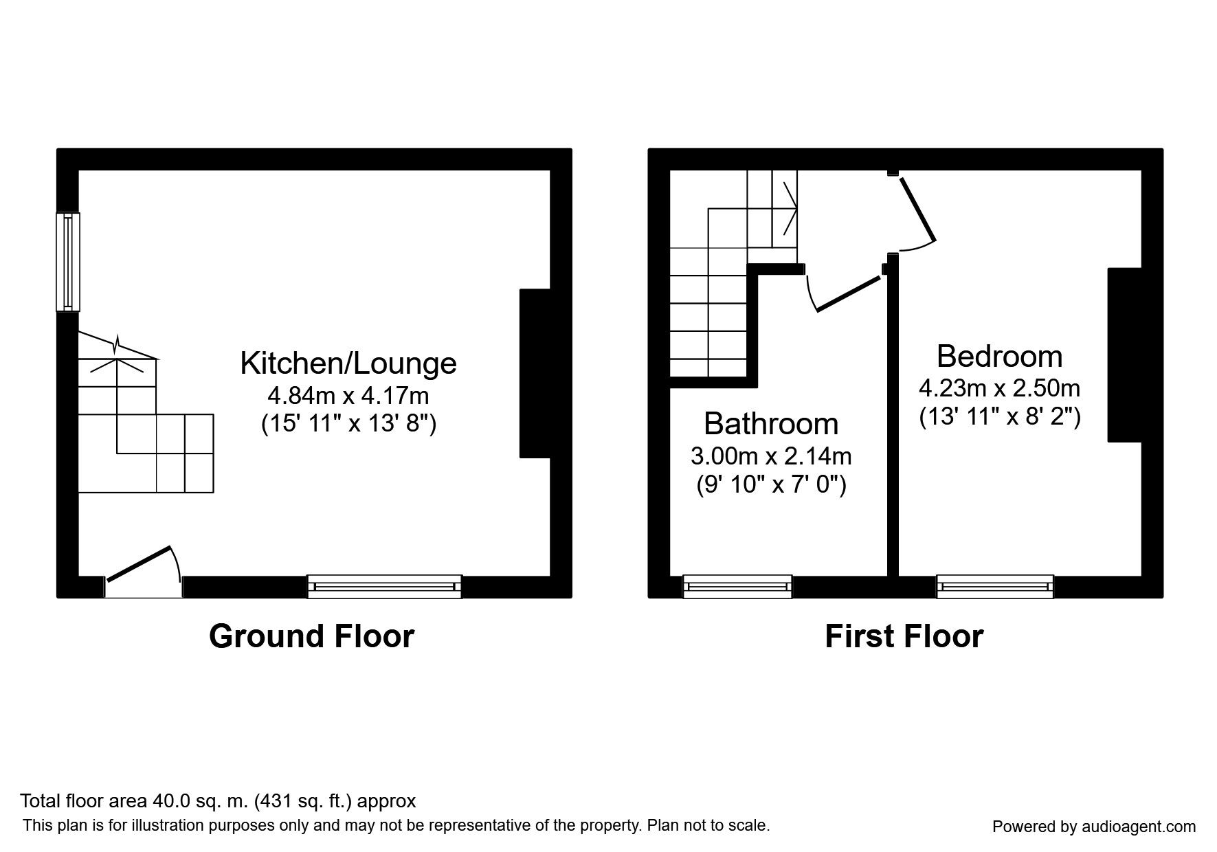 Floorplan of 1 bedroom Mid Terrace House to rent, Leymoor Road, Golcar, Huddersfield, HD3