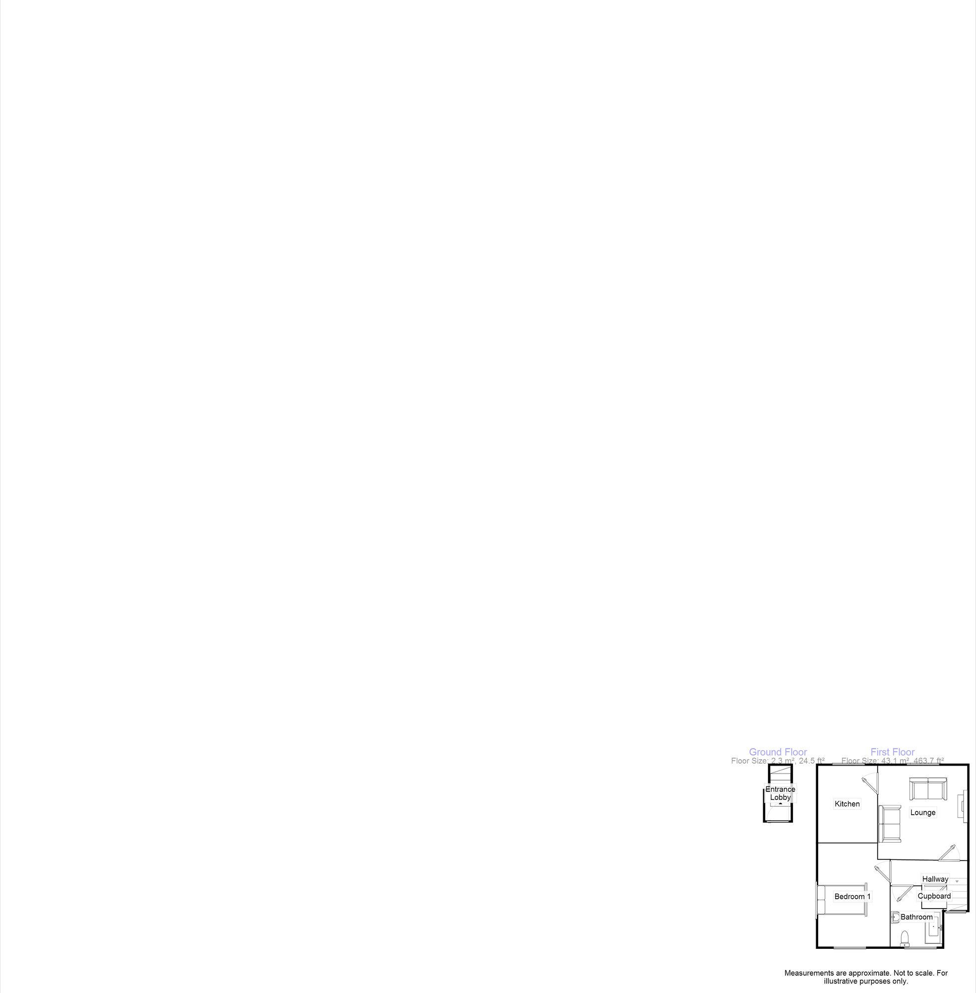 Floorplan of 1 bedroom  Flat to rent, Beaumont Avenue, Moldgreen, Huddersfield, HD5
