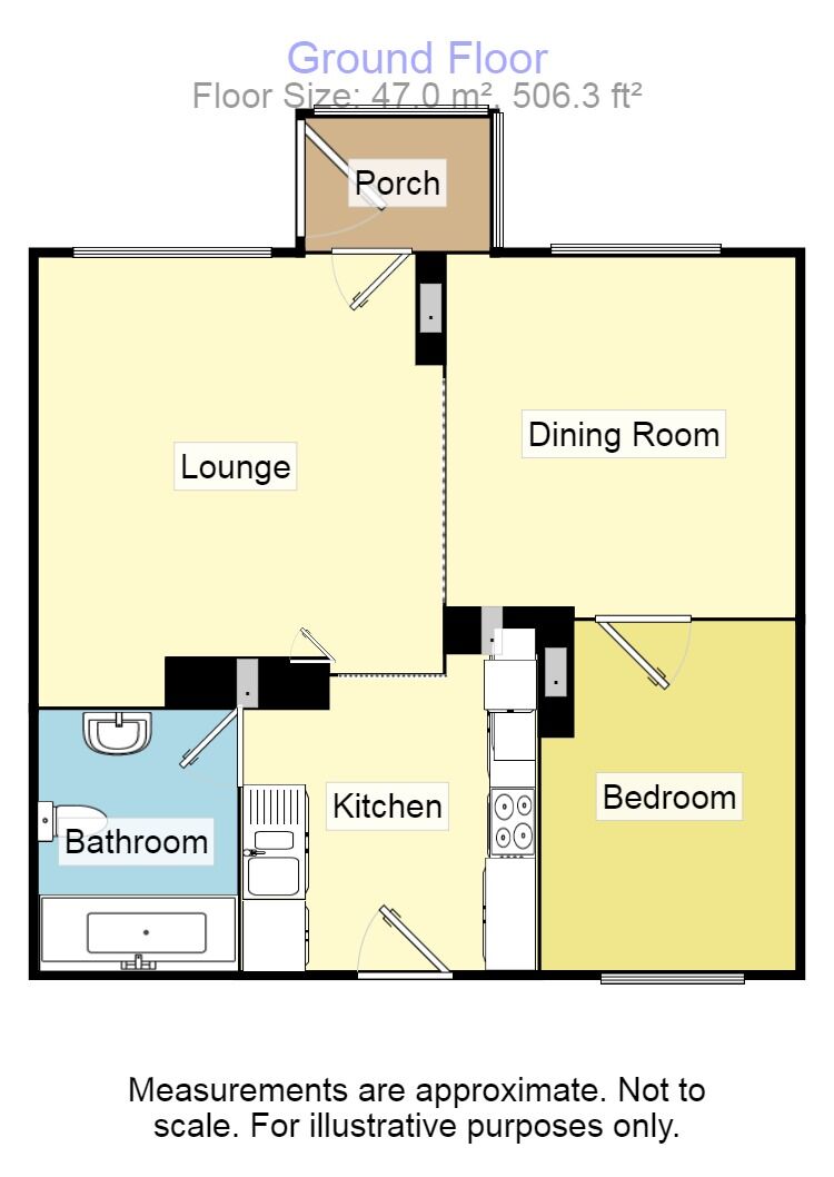 Floorplan of 1 bedroom Semi Detached Bungalow to rent, Kilner Bank, Dalton, Huddersfield, HD5
