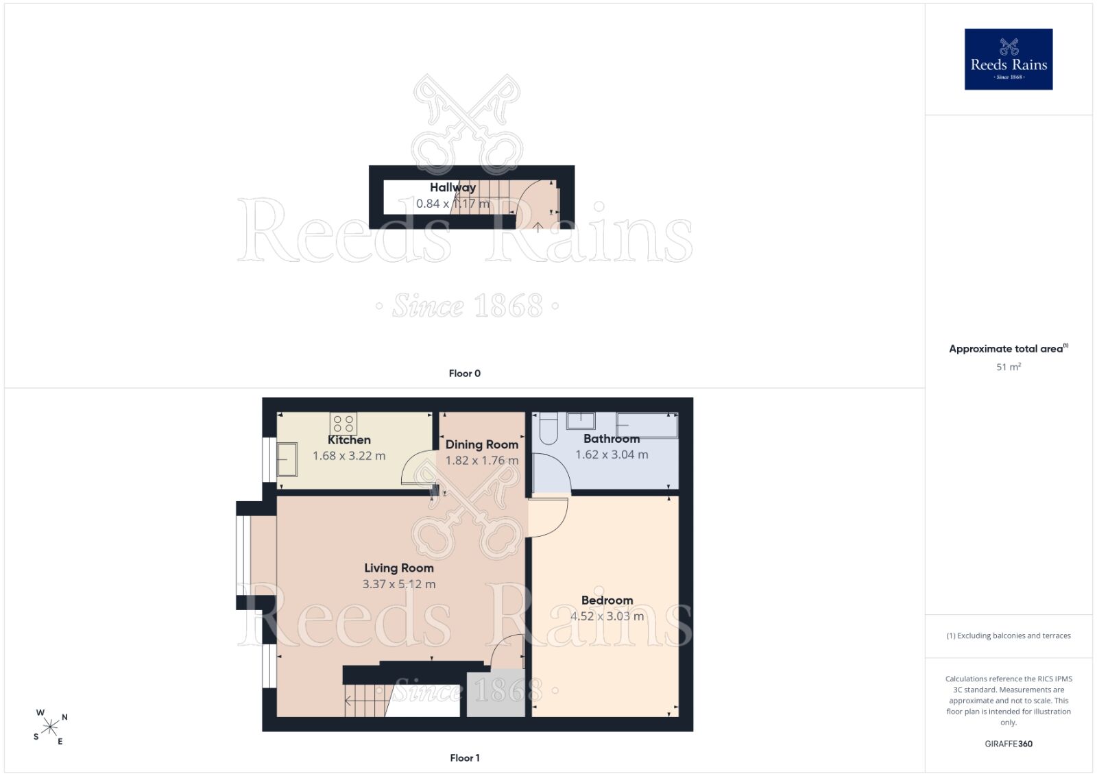 Floorplan of 1 bedroom Flat to rent, Nabcroft Lane, Crosland Moor, Huddersfield, HD4