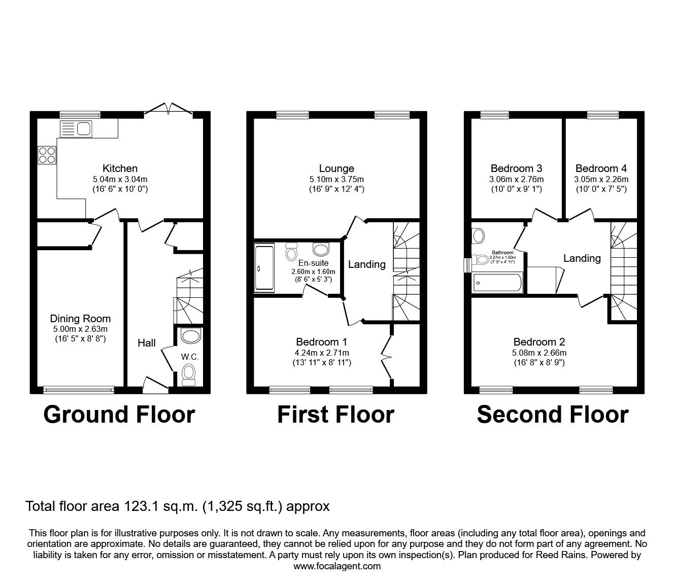 Floorplan of 4 bedroom End Terrace House to rent, Britannia Crescent, Huddersfield, West Yorkshire, HD2