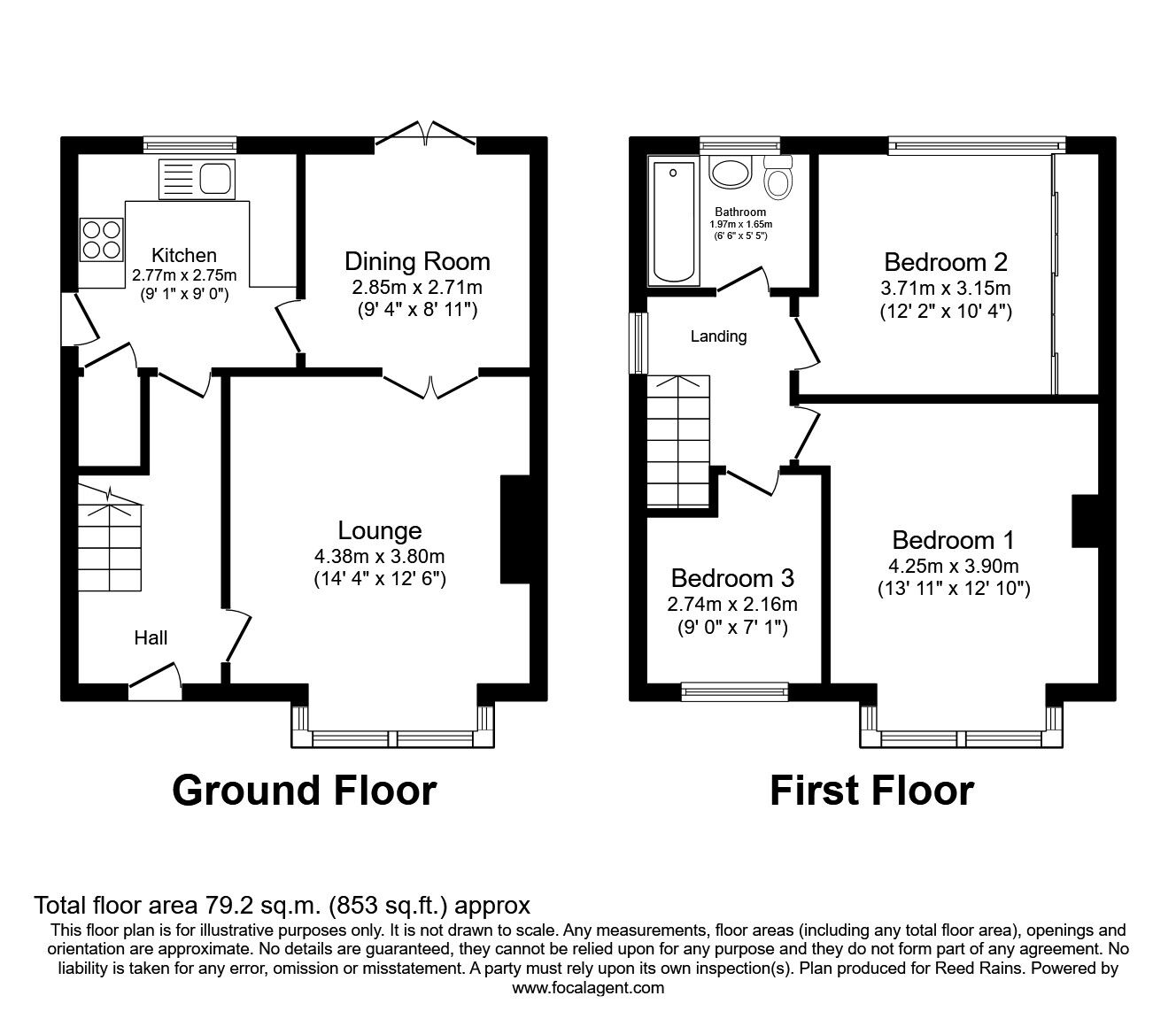 Floorplan of 3 bedroom Semi Detached House to rent, Thorpe Green Drive, Golcar, West Yorkshire, HD7