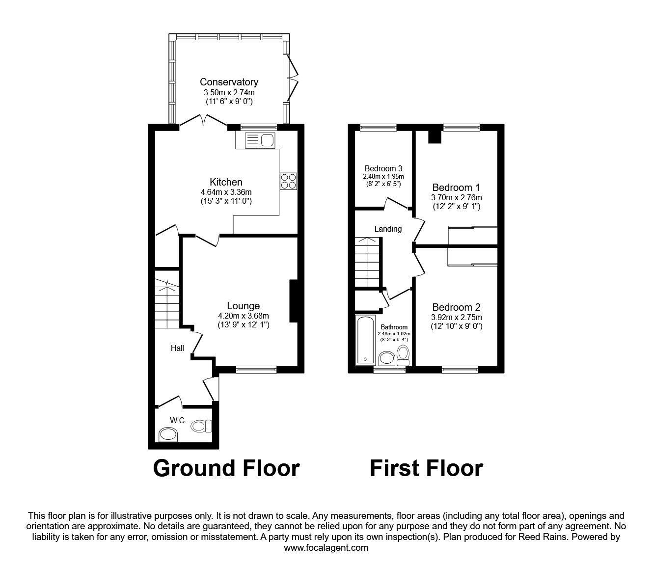 Floorplan of 3 bedroom Semi Detached House for sale, Westfield Court, Dalton, Huddersfield, West Yorkshire, HD5