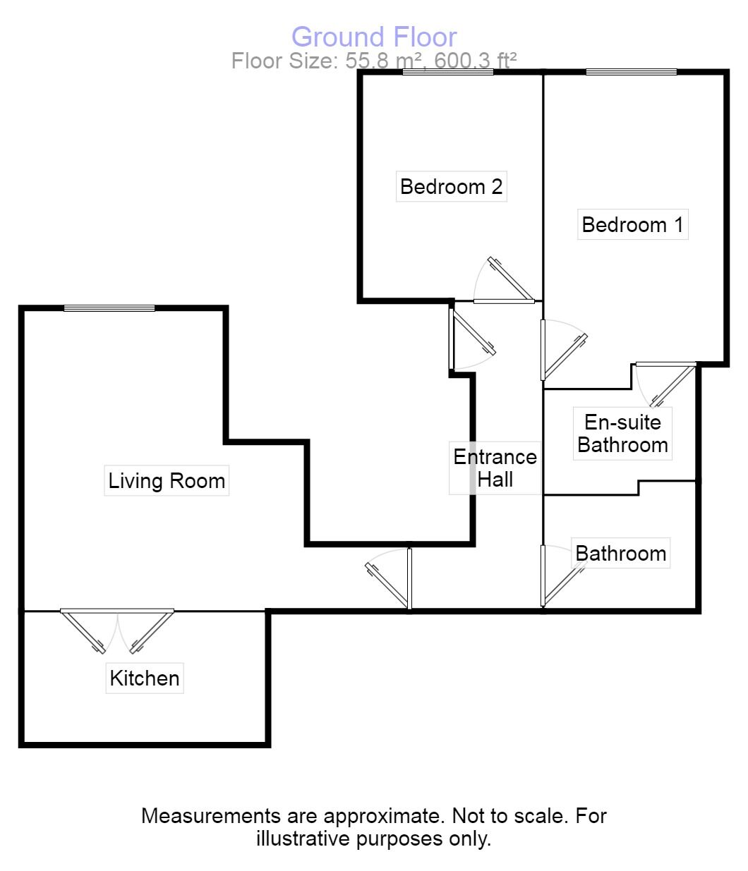 Floorplan of 2 bedroom  Flat for sale, Wakefield Road, Denby Dale, West Yorkshire, HD8