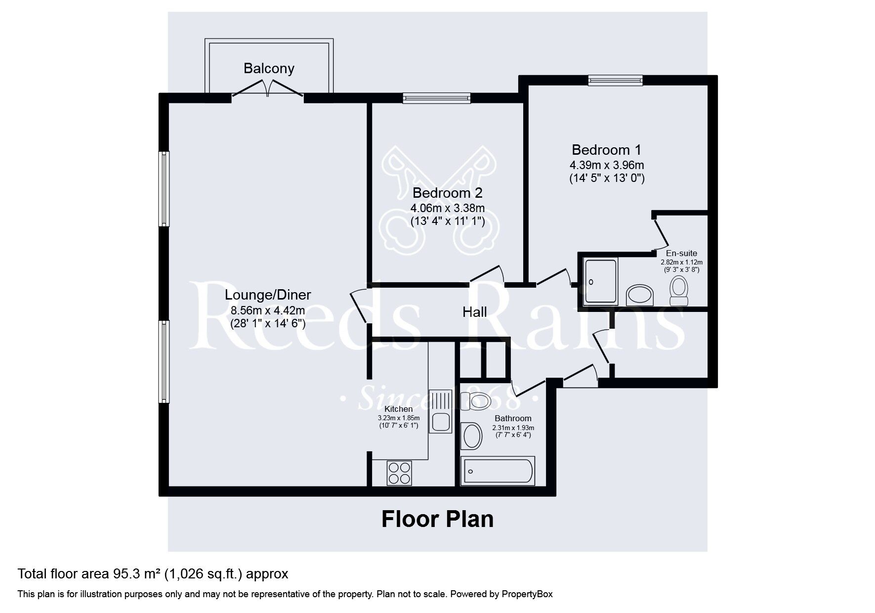 Floorplan of 2 bedroom  Flat for sale, Birkby Road, Huddersfield, West Yorkshire, HD2