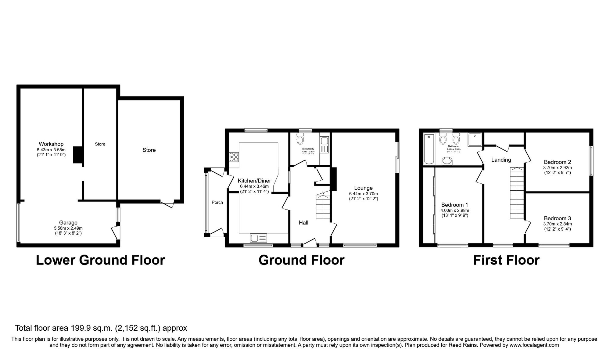 Floorplan of 3 bedroom Detached House for sale, Grange Avenue, Marsden, West Yorkshire, HD7
