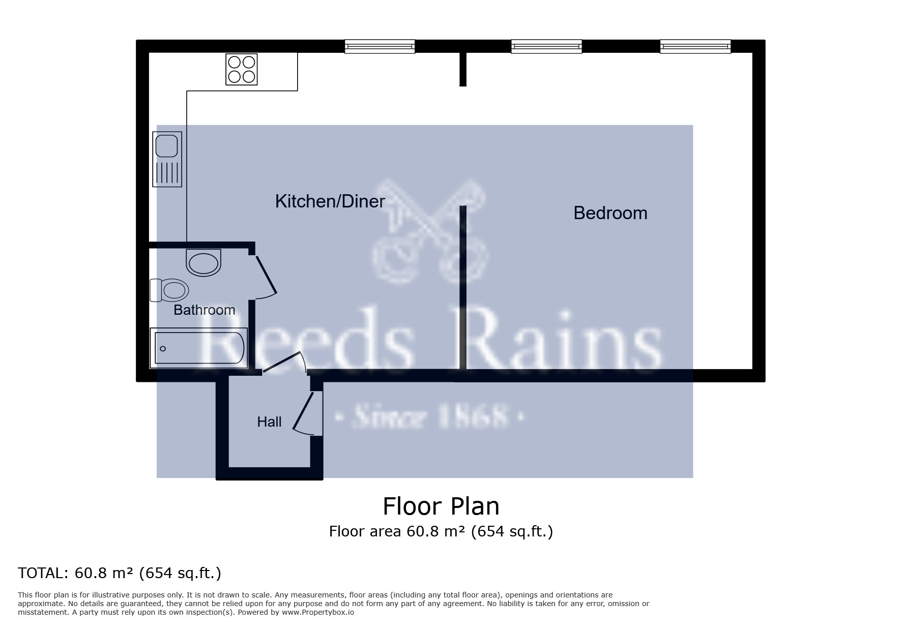 Floorplan of 1 bedroom  Flat to rent, Market Walk, Huddersfield, HD1