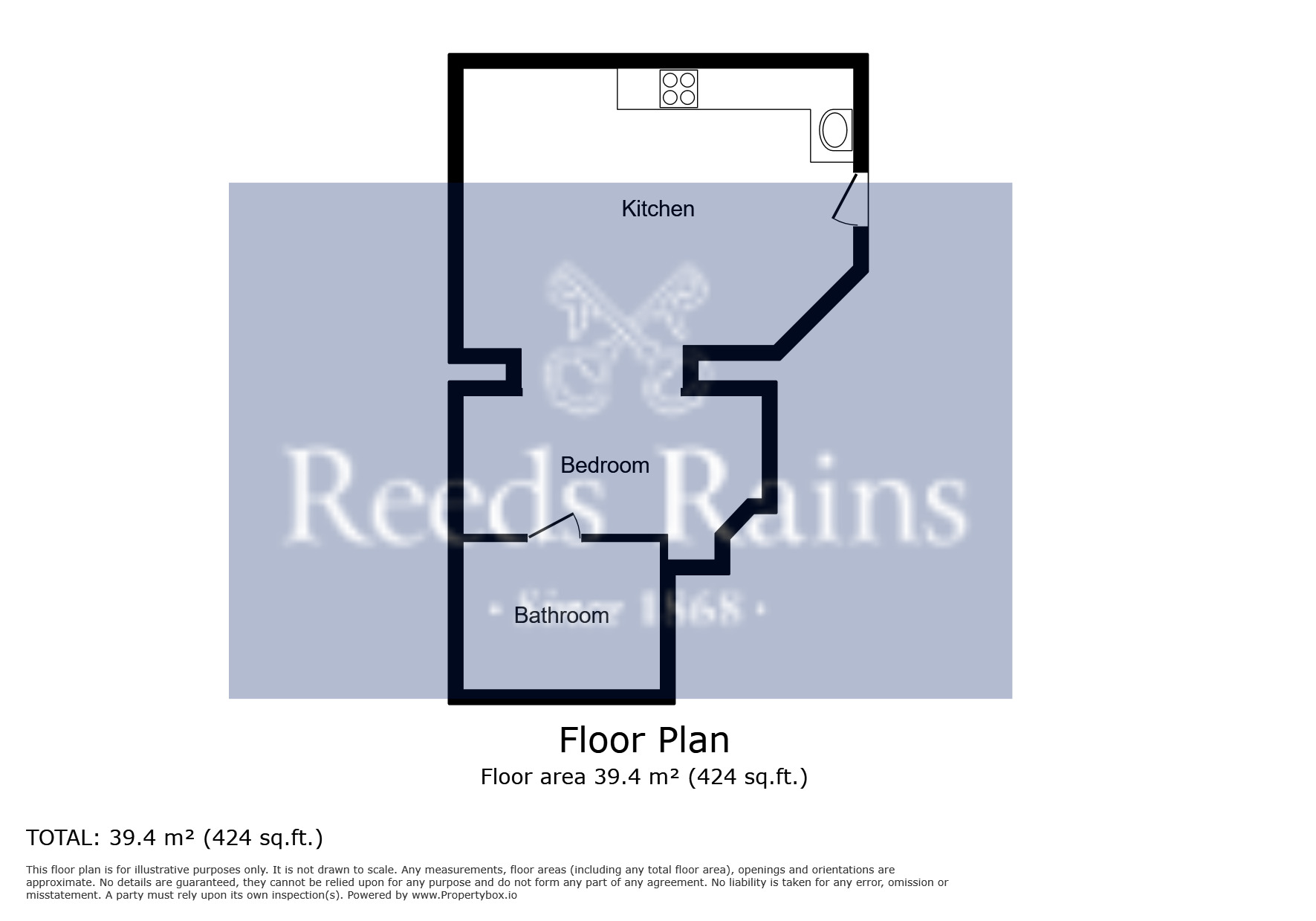 Floorplan of 1 bedroom  Flat to rent, Market Walk, Huddersfield, West Yorkshire, HD1