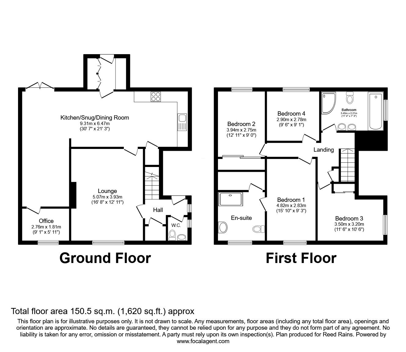 Floorplan of 4 bedroom Detached House for sale, Deep Lane, Clifton, Brighouse, West Yorkshire, HD6