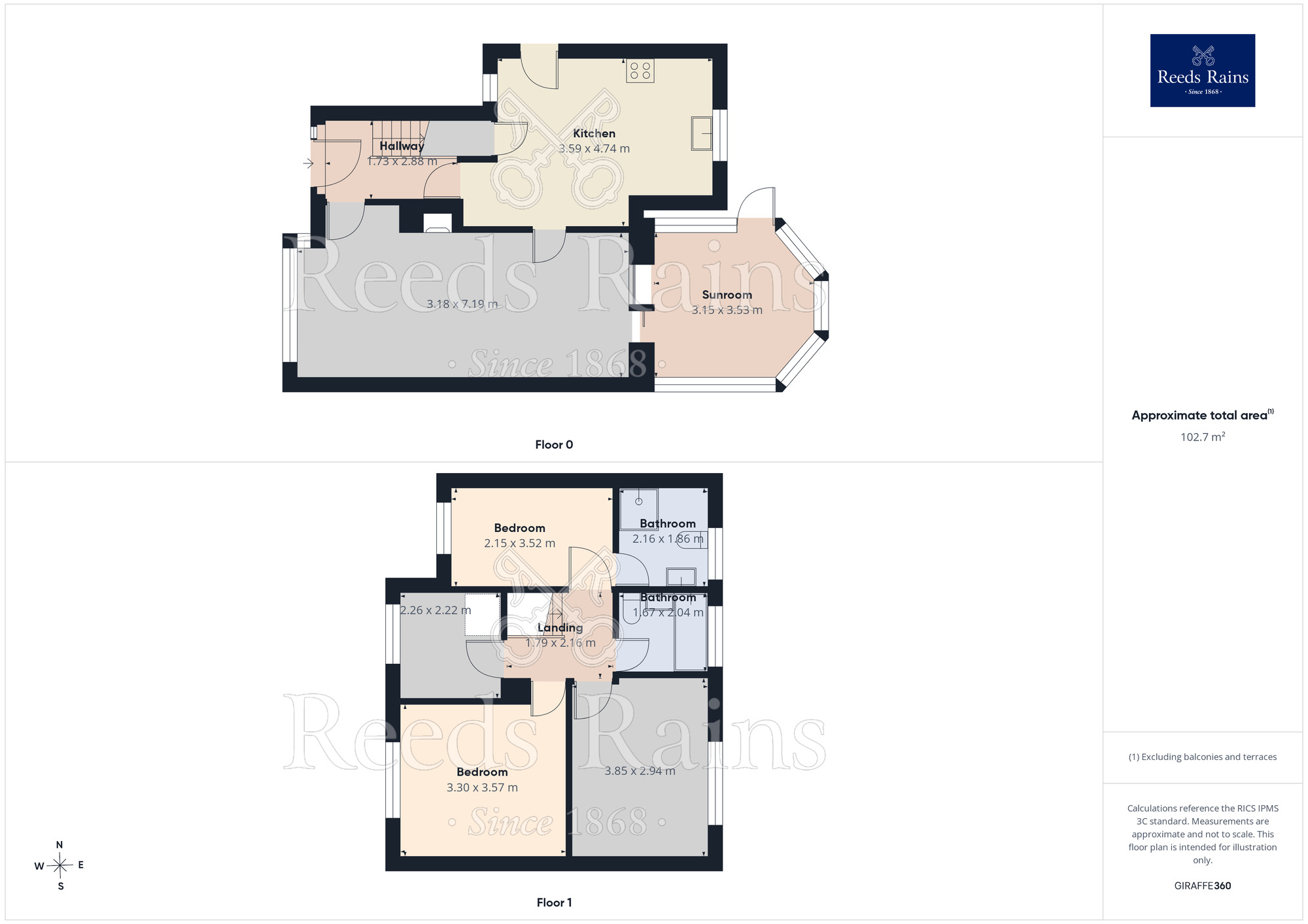 Floorplan of 4 bedroom Semi Detached House to rent, Warrenside, Huddersfield, Kirklees, HD2