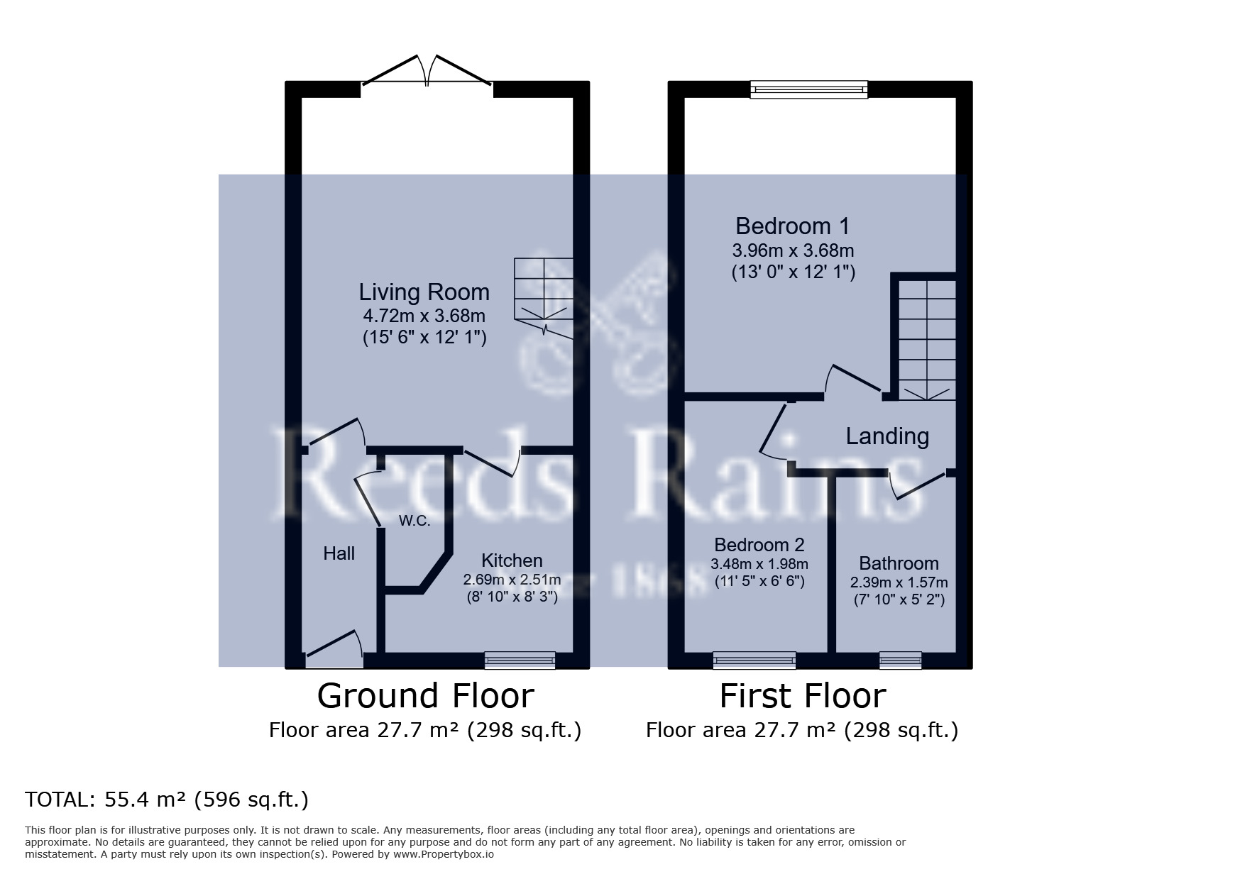 Floorplan of 2 bedroom Semi Detached House to rent, Wheathouse Grove, Birkby, Huddersfield, West Yorkshire, HD2