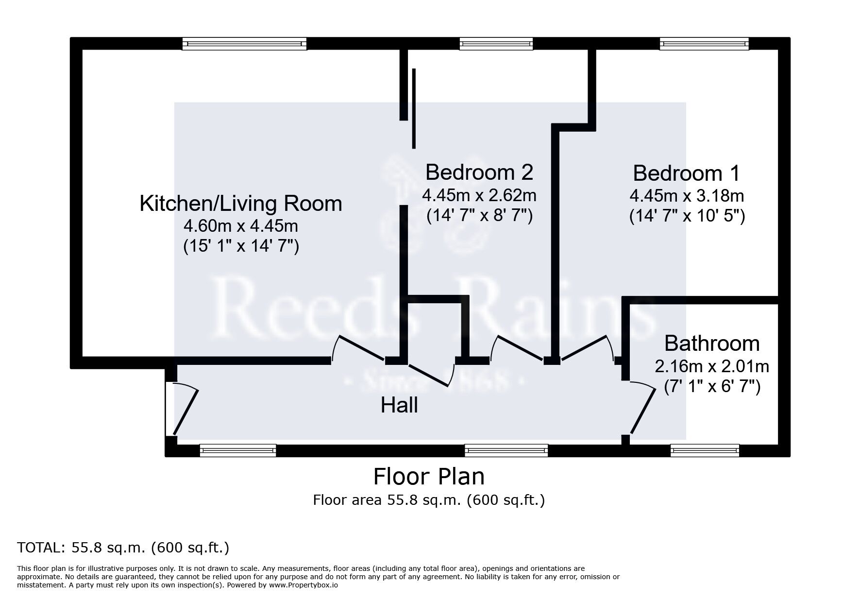 Floorplan of 2 bedroom  Flat for sale, Commercial Street, Huddersfield, West Yorkshire, HD1