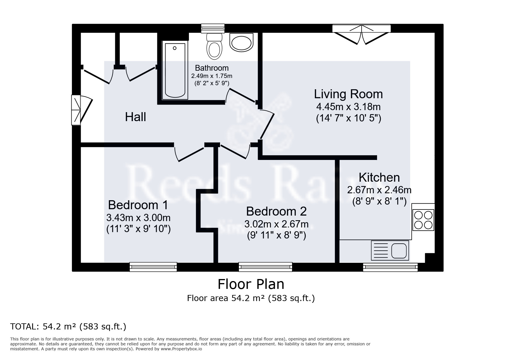 Floorplan of 2 bedroom  Flat for sale, Marlington Drive, Ferndale, Huddersfield, West Yorkshire, HD2