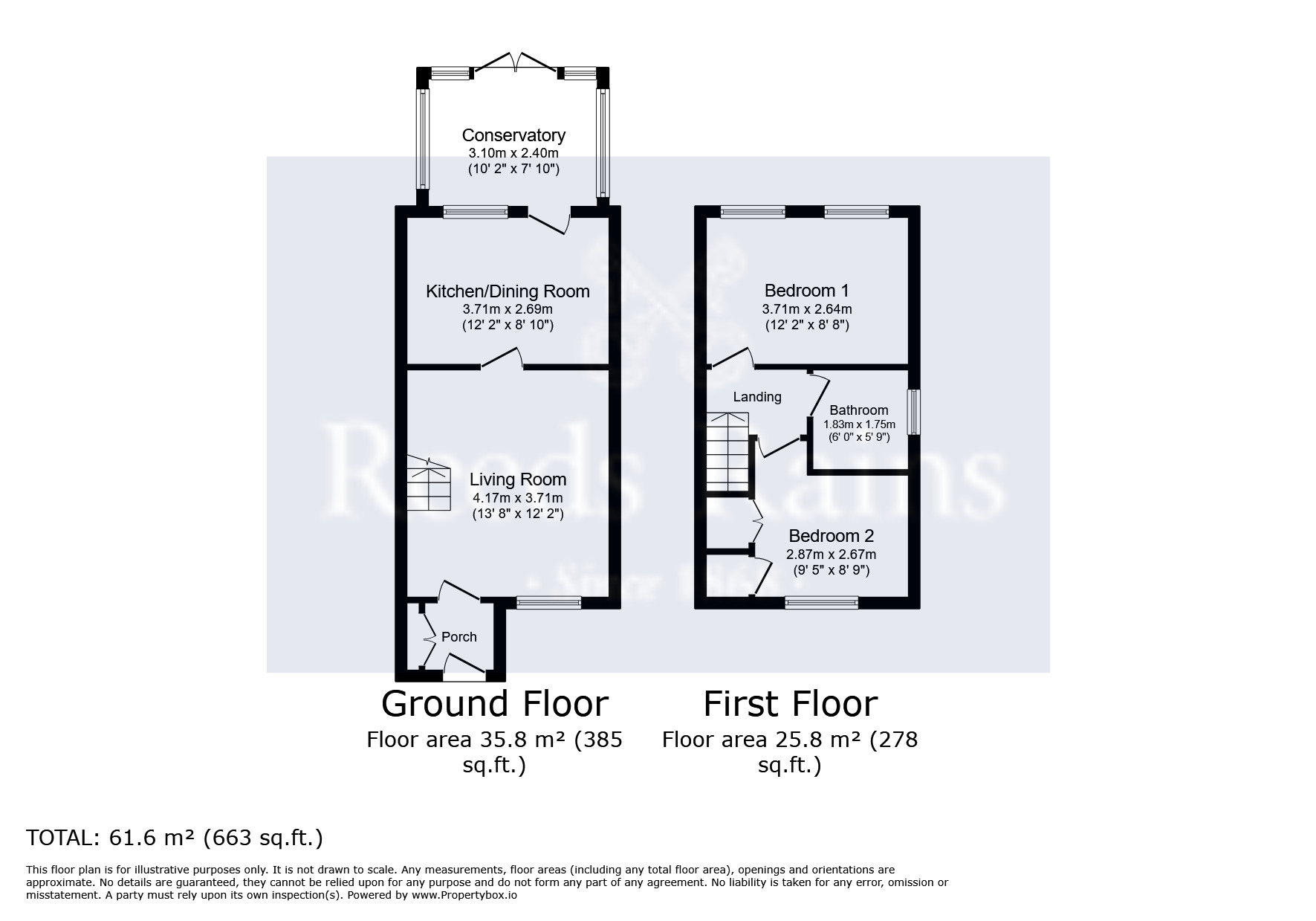 Floorplan of 2 bedroom Semi Detached House for sale, Banks Approach, Golcar, West Yorkshire, HD7