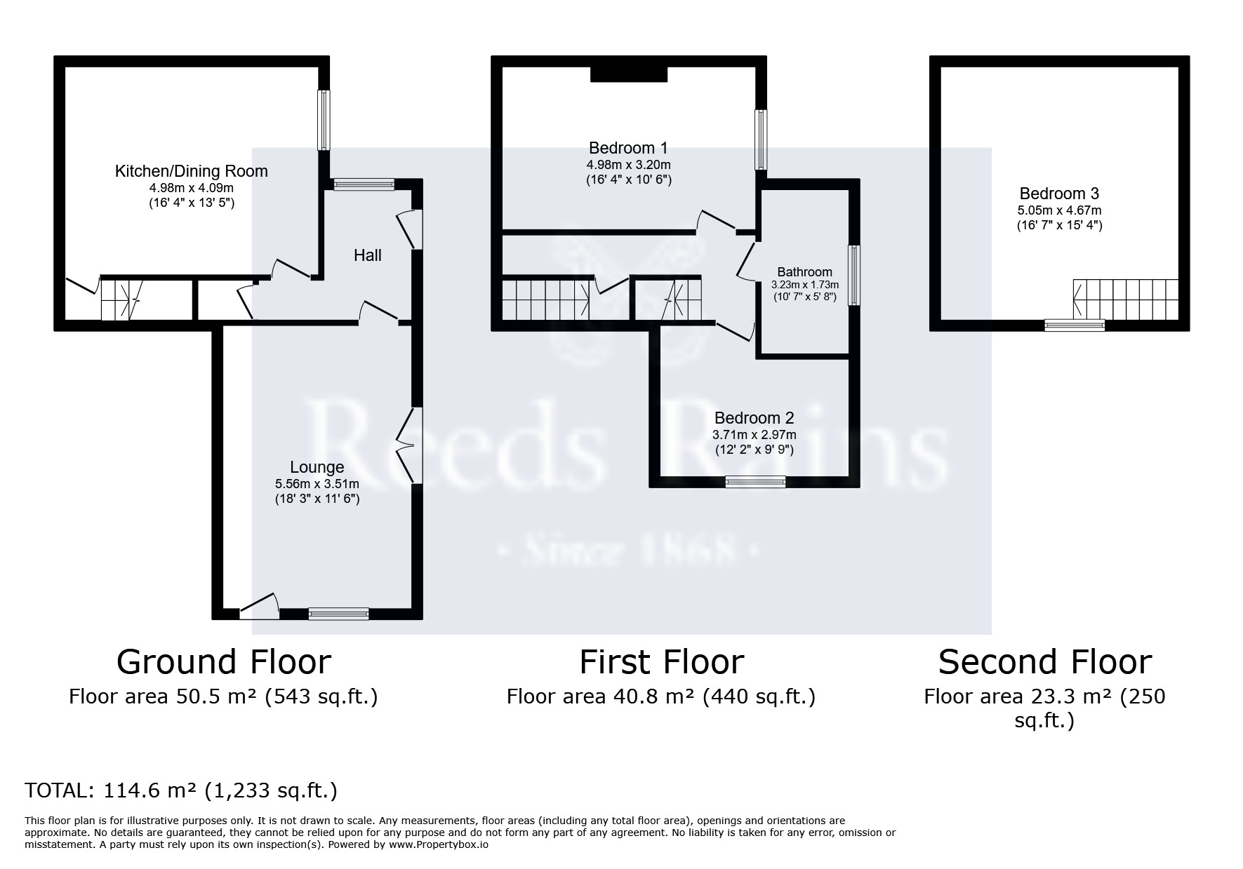 Floorplan of 3 bedroom Semi Detached House for sale, Quarmby Road, Huddersfield, West Yorkshire, HD3