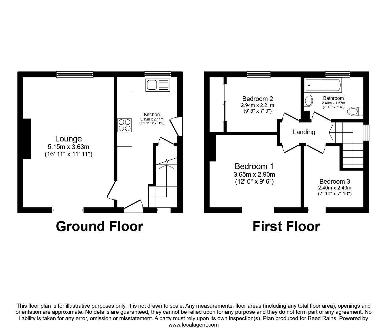 Floorplan of 3 bedroom Semi Detached House for sale, Forest Road, Huddersfield, West Yorkshire, HD5