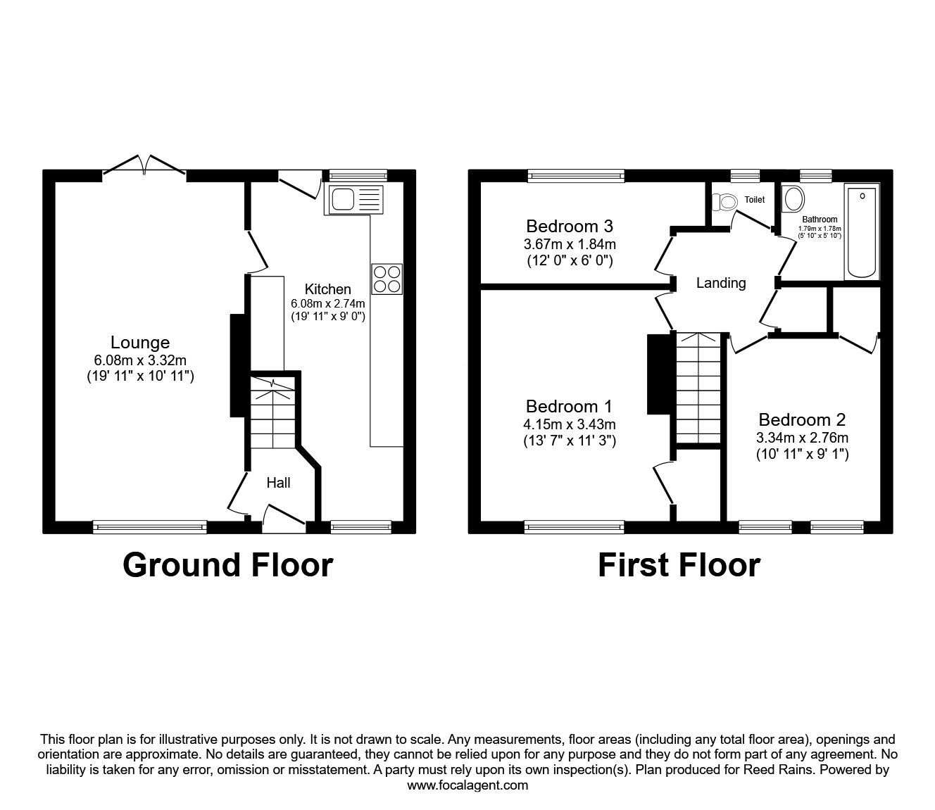 Floorplan of 3 bedroom Mid Terrace House for sale, Teddington Avenue, Dalton, Huddersfield, West Yorkshire, HD5