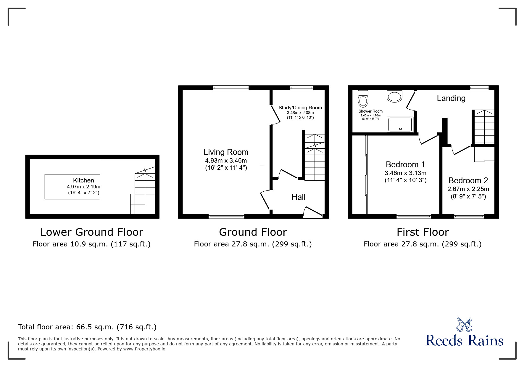 Floorplan of 2 bedroom Mid Terrace House to rent, Woodhead Road, Lockwood, Huddersfield, West Yorkshire, HD4