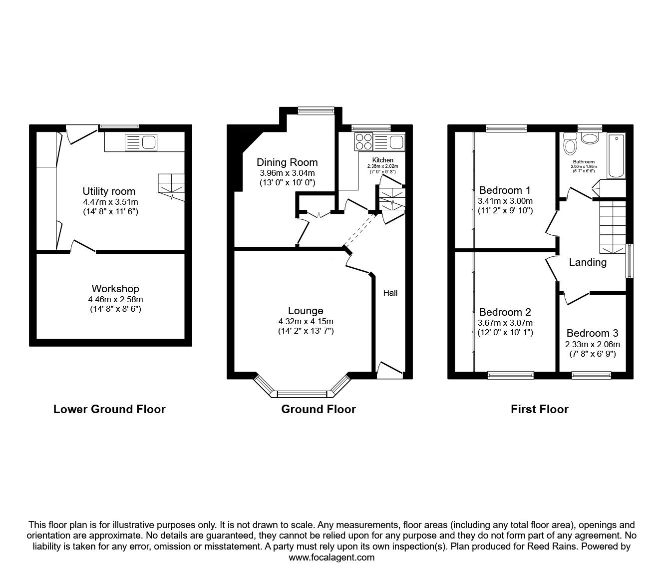 Floorplan of 3 bedroom End Terrace House for sale, Birch Road, Berry Brow, Huddersfield, West Yorkshire, HD4