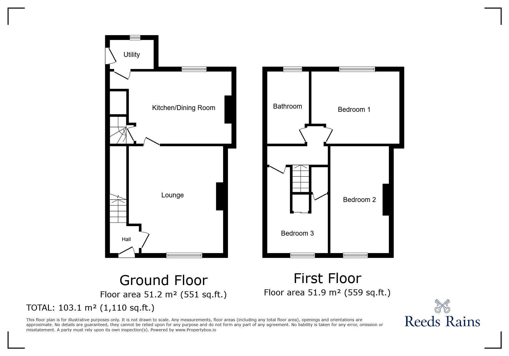 Floorplan of 3 bedroom Mid Terrace House to rent, Northgate, Almondbury, West Yorkshire, HD5