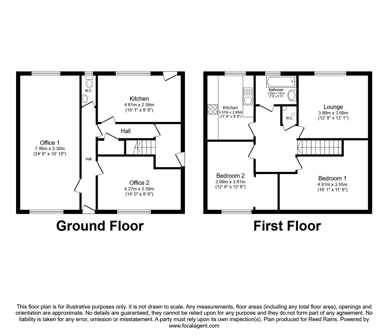 Floorplan of 2 bedroom End Terrace House for sale, Birds Royd Lane, Brighouse, West Yorkshire, HD6