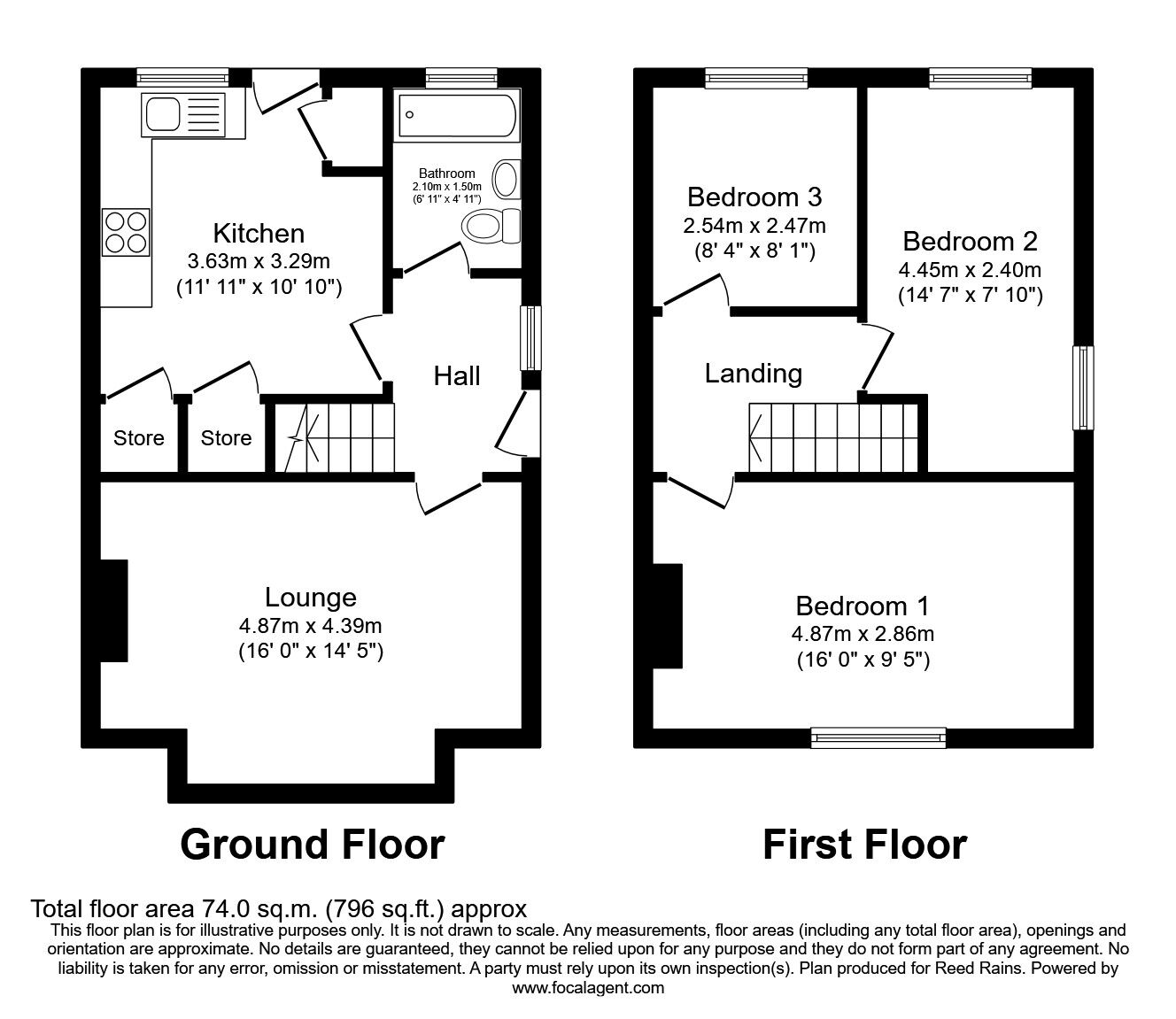 Floorplan of 3 bedroom Semi Detached House for sale, Ramsden Street, Golcar, West Yorkshire, HD7