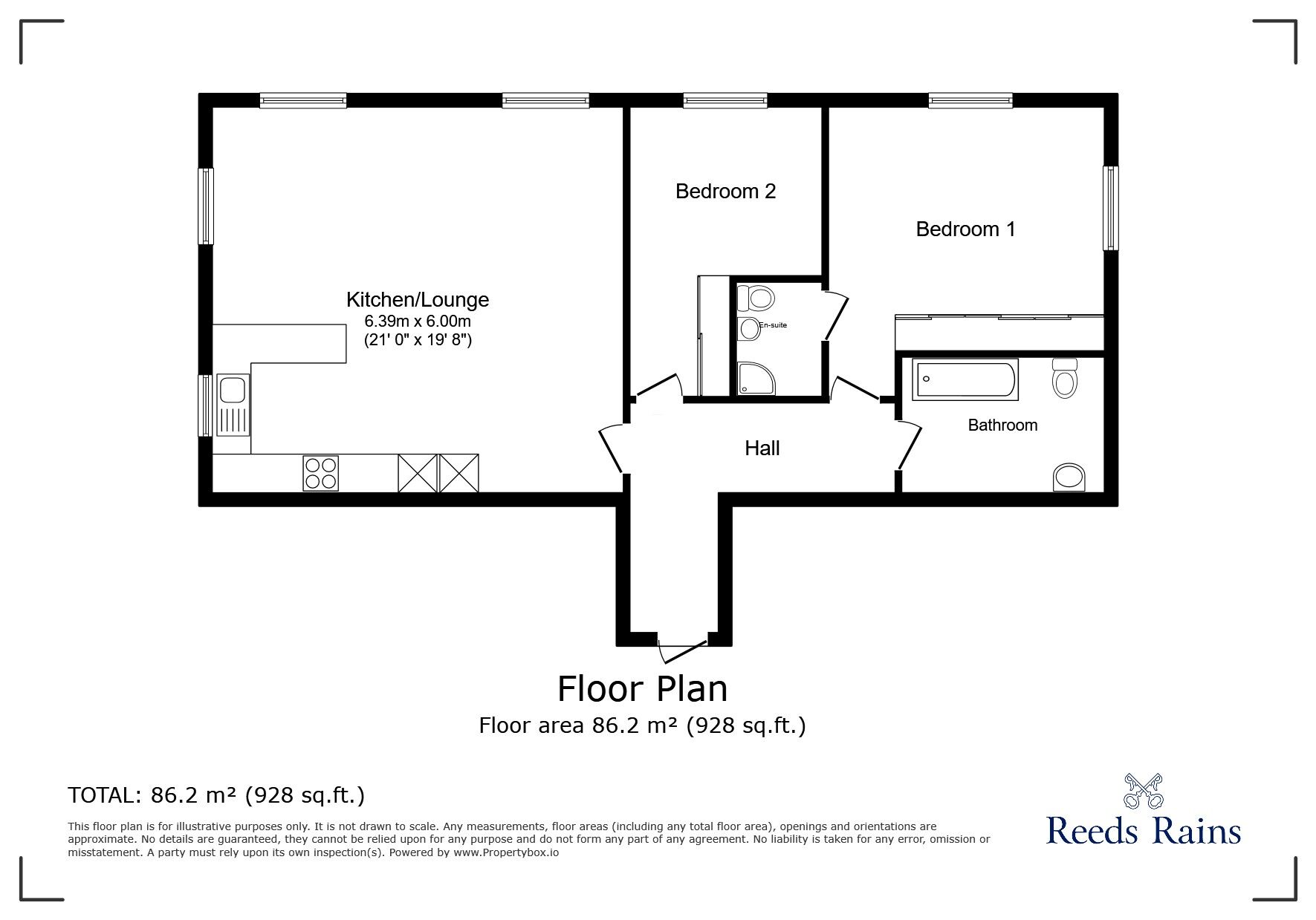 Floorplan of 2 bedroom  Flat for sale, Plover Road, Lindley, Huddersfield, West Yorkshire, HD3