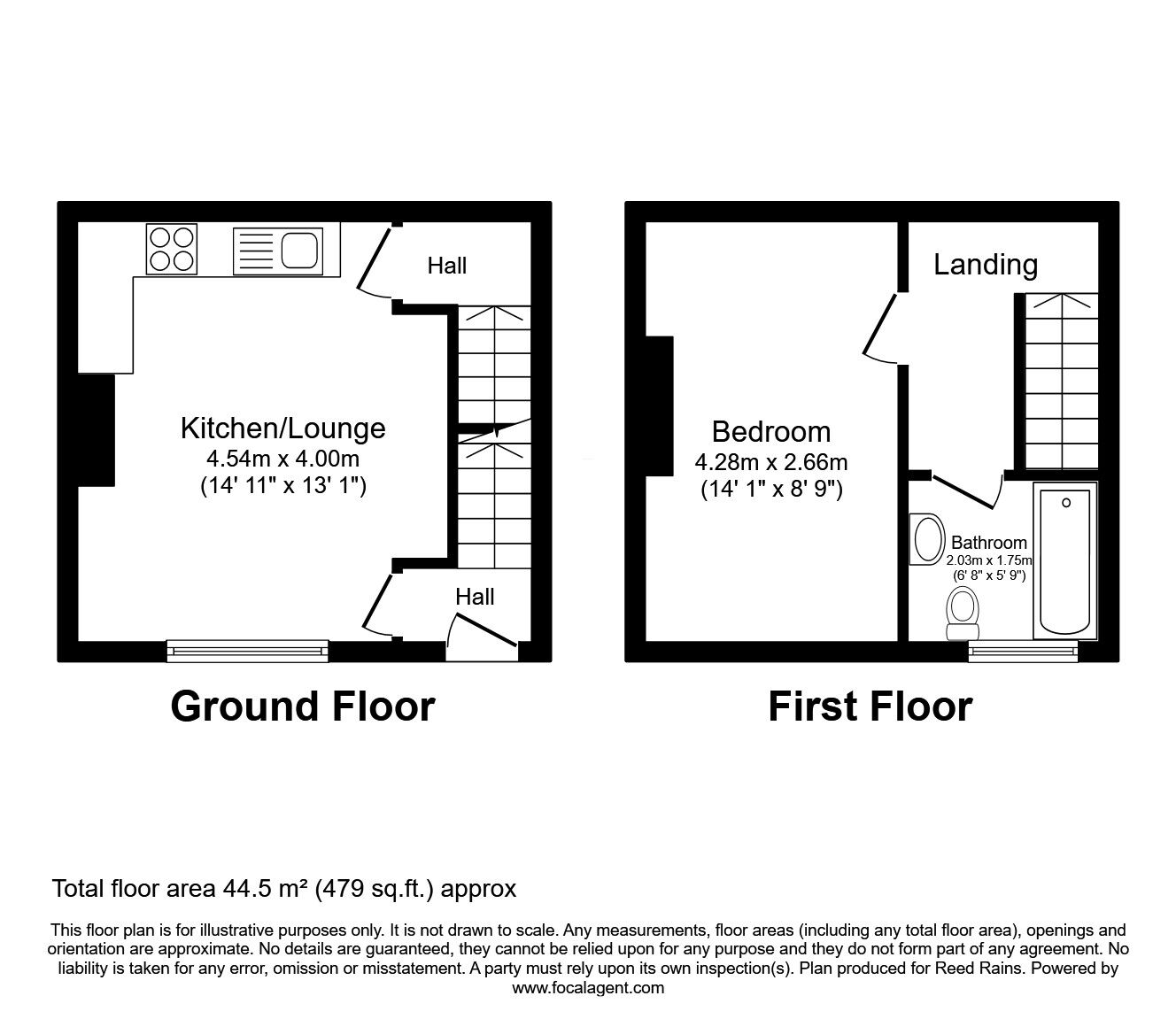 Floorplan of 1 bedroom Mid Terrace House for sale, Causeway Side, Linthwaite, West Yorkshire, HD7
