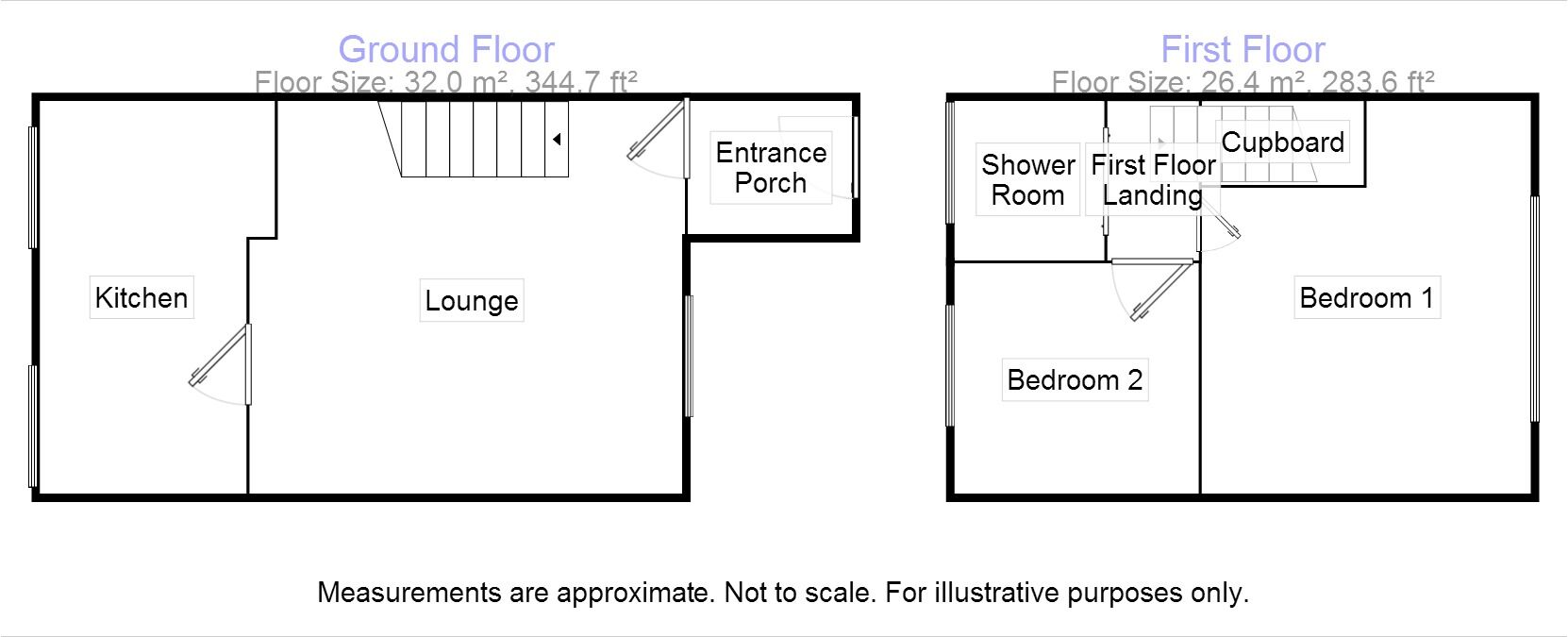 Floorplan of 2 bedroom Mid Terrace House for sale, Huddersfield Road, Thongsbridge, West Yorkshire, HD9