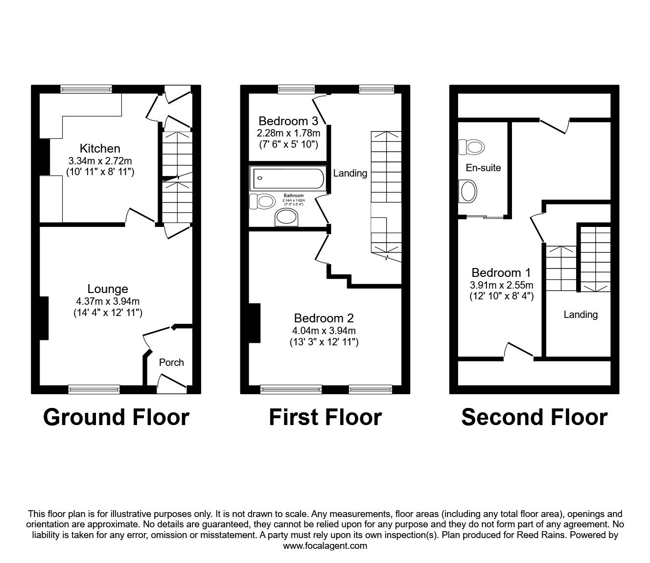 Floorplan of 3 bedroom Mid Terrace House for sale, Eldon Road, Marsh, Huddersfield, West Yorkshire, HD1