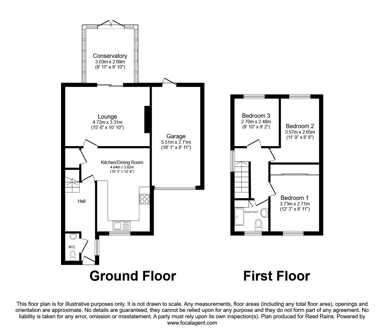 Floorplan of 3 bedroom Link Detached House for sale, Ferndale Court, Ferndale, Huddersfield, West Yorkshire, HD2