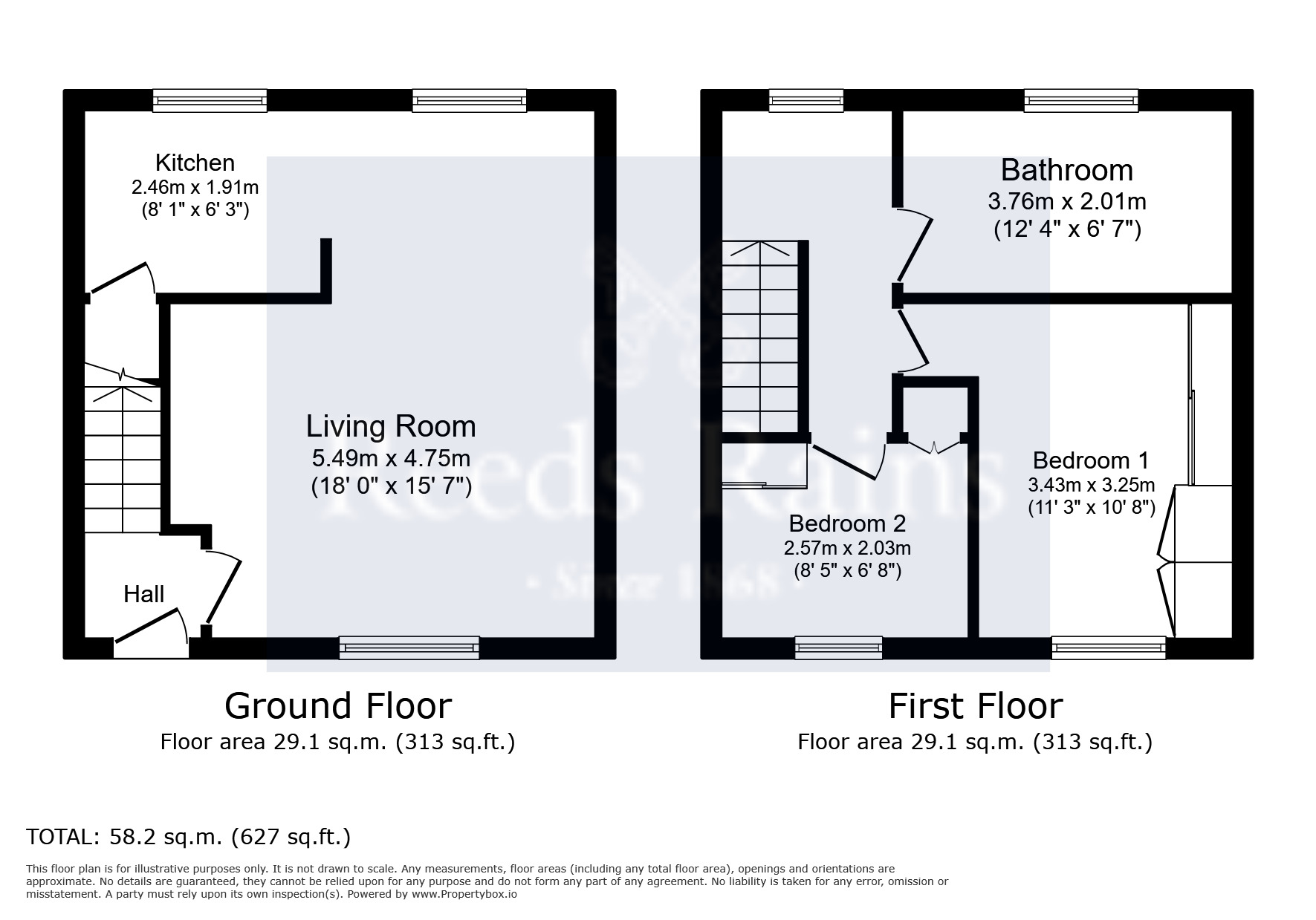 Floorplan of 2 bedroom Mid Terrace House for sale, Manchester Road, Linthwaite, West Yorkshire, HD7
