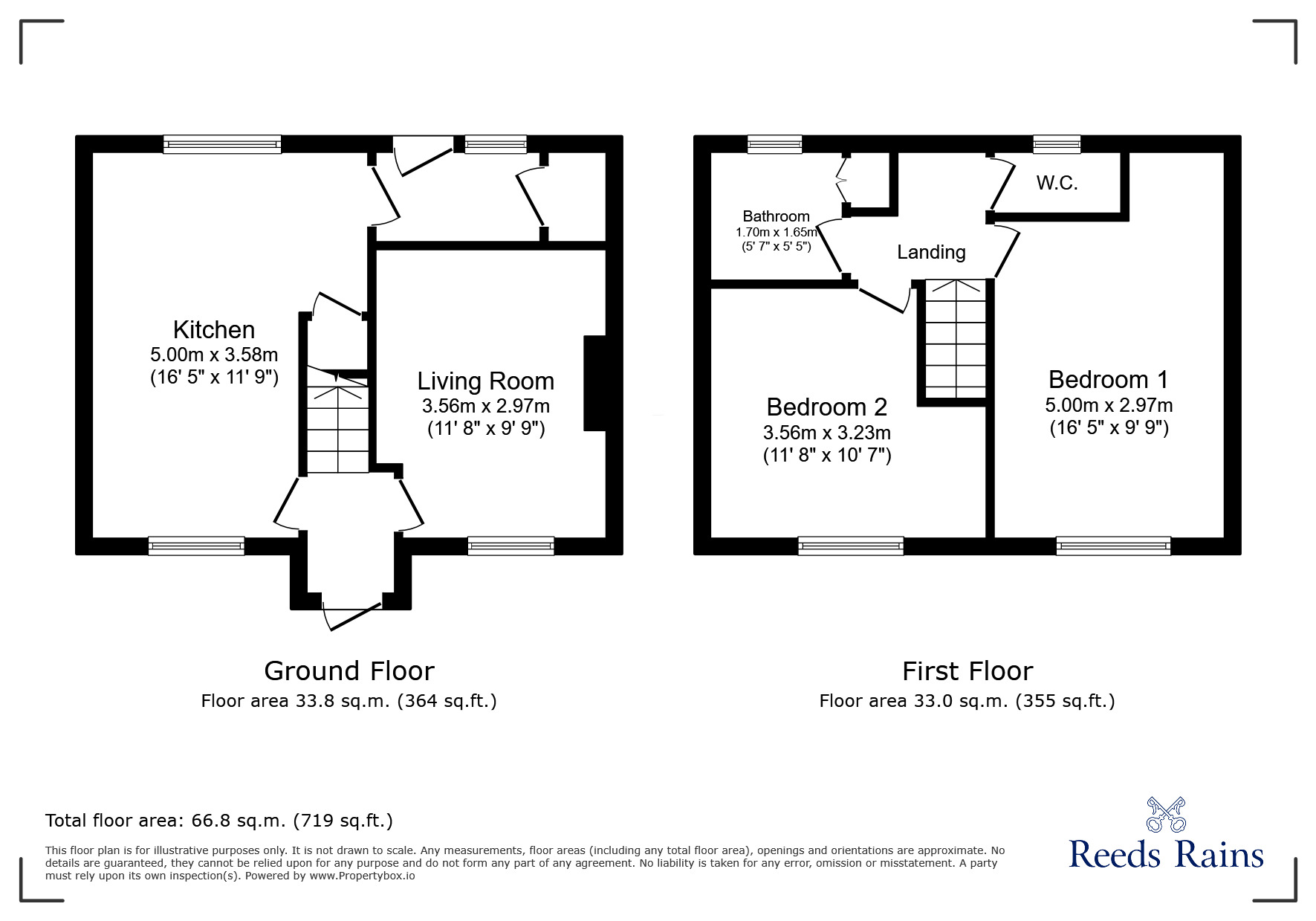 Floorplan of 2 bedroom End Terrace House for sale, Royds Avenue, New Mill, West Yorkshire, HD9