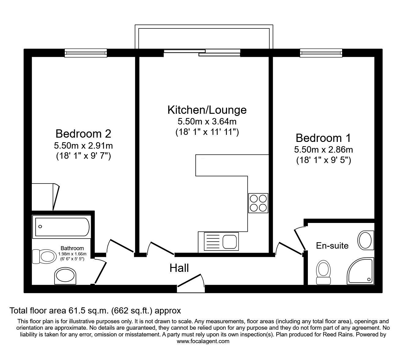 Floorplan of 2 bedroom  Flat for sale, Church Street, Moldgreen, West Yorkshire, HD5
