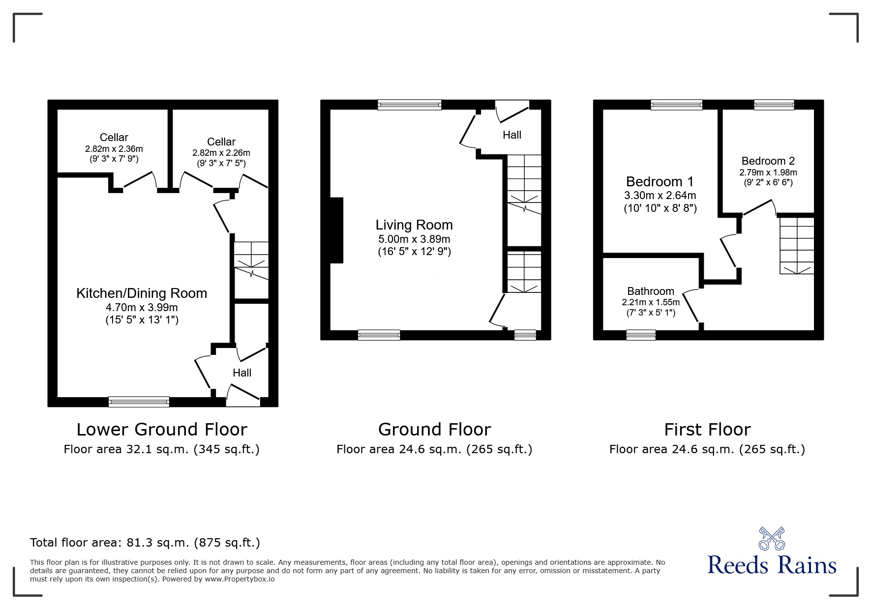 Floorplan of 2 bedroom Mid Terrace House for sale, Forest Road, Almondbury, Huddersfield, West Yorkshire, HD5