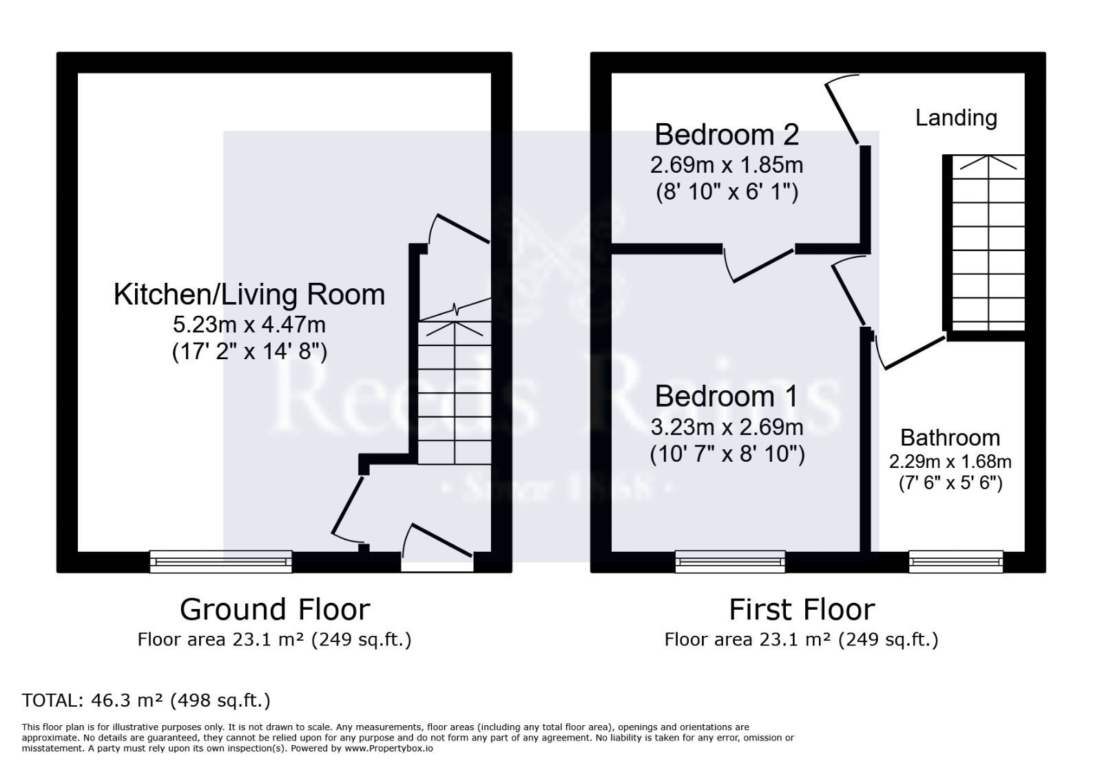 Floorplan of 2 bedroom Mid Terrace House to rent, Brian Street, Huddersfield, West Yorkshire, HD3