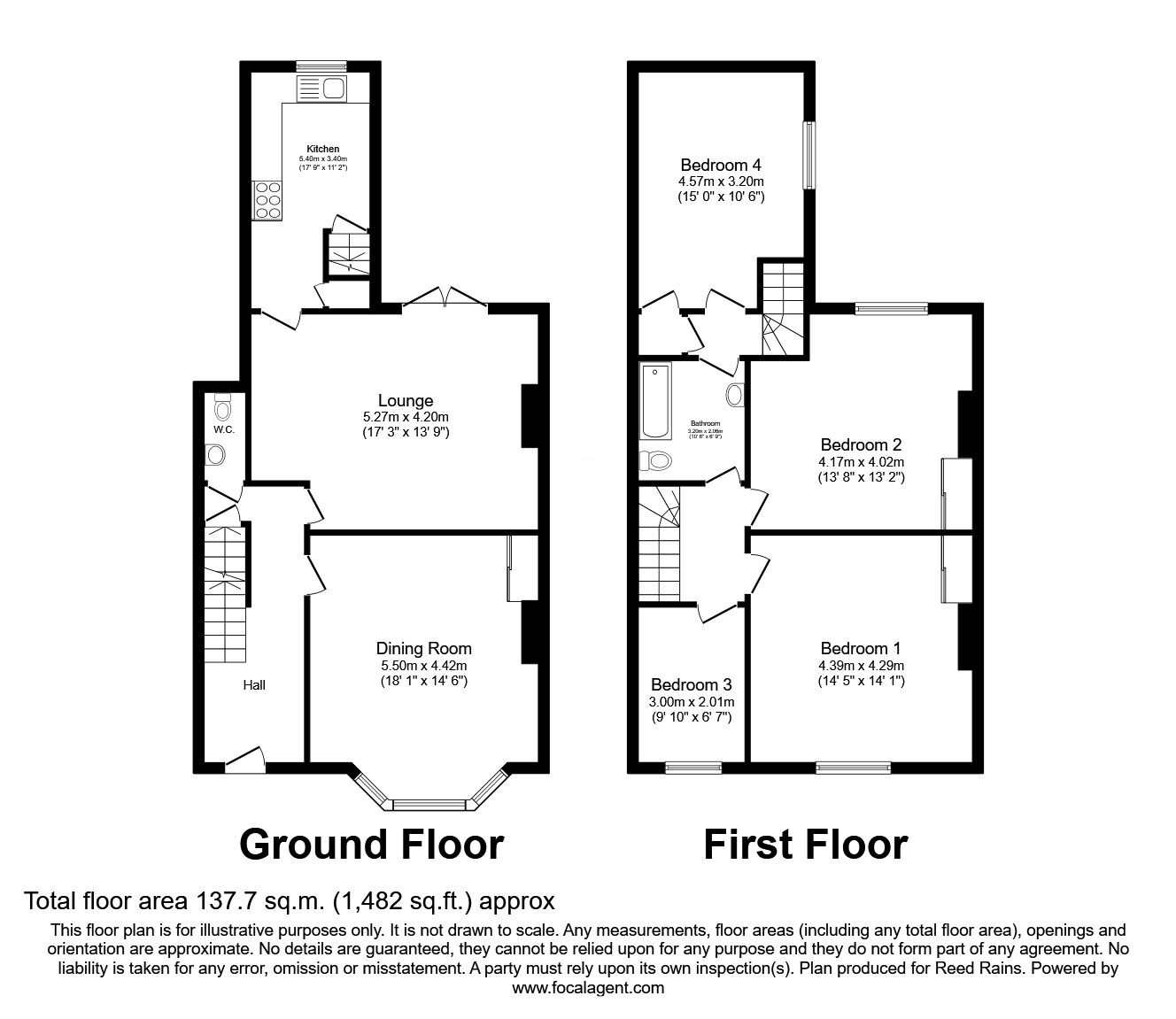 Floorplan of 4 bedroom Mid Terrace House for sale, Dog Kennel Bank, Huddersfield, West Yorkshire, HD5