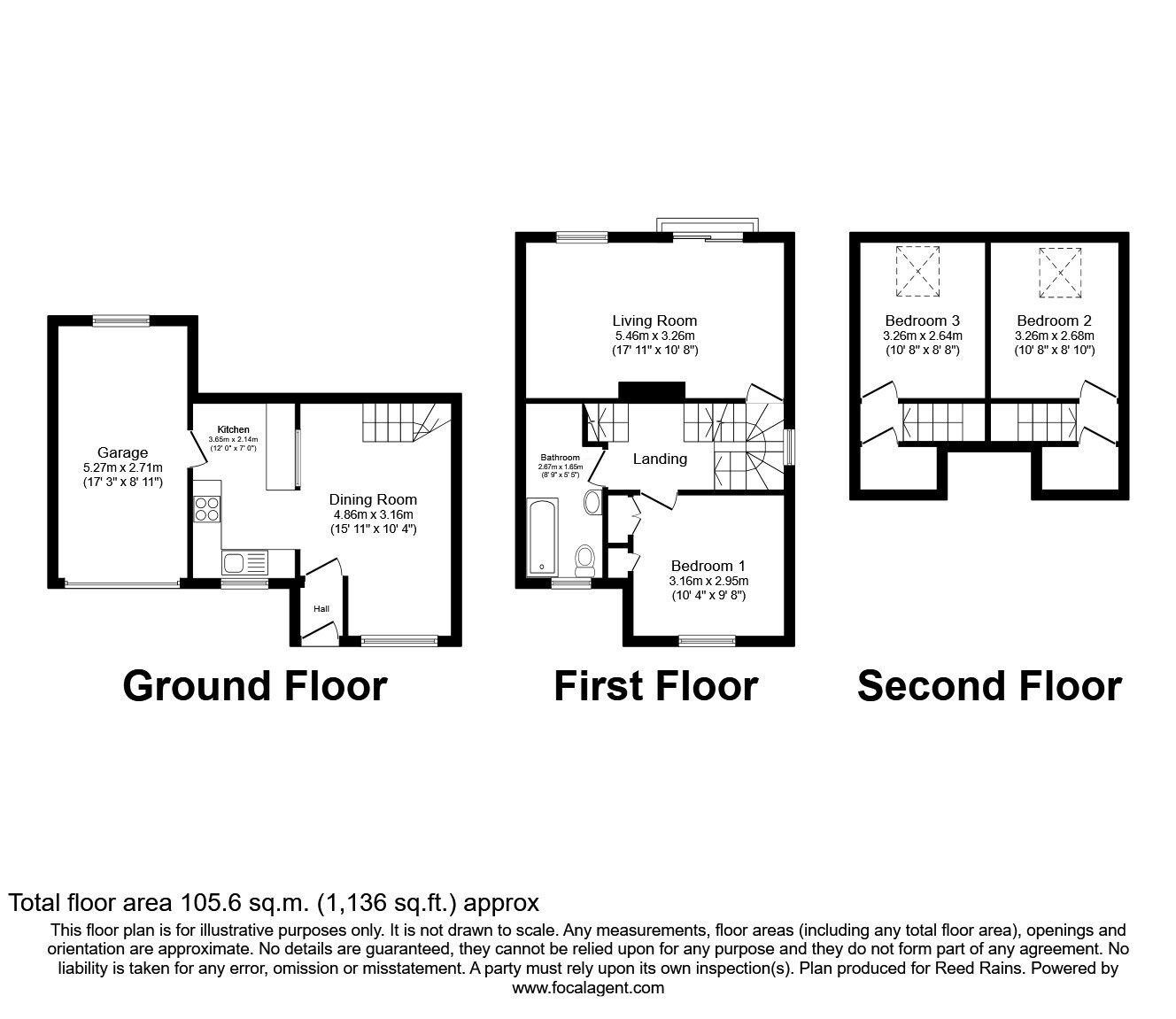 Floorplan of 3 bedroom Link Detached House for sale, St. Marks View, Longwood, West Yorkshire, HD3