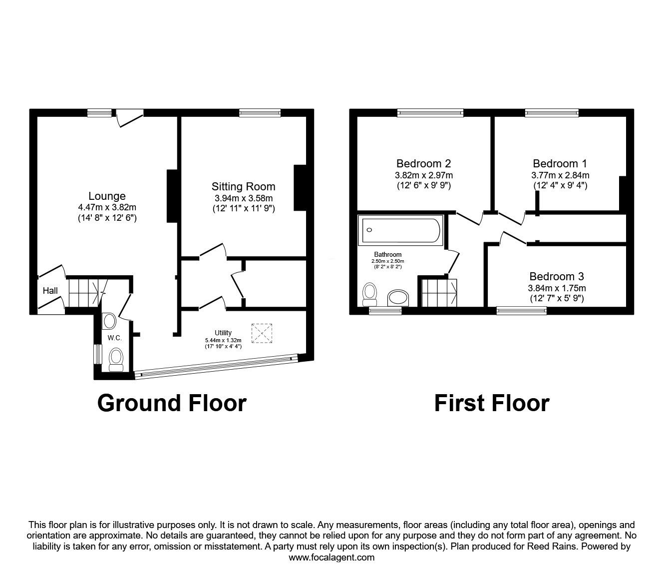 Floorplan of 3 bedroom Mid Terrace House for sale, Oliver Lane, Marsden, West Yorkshire, HD7