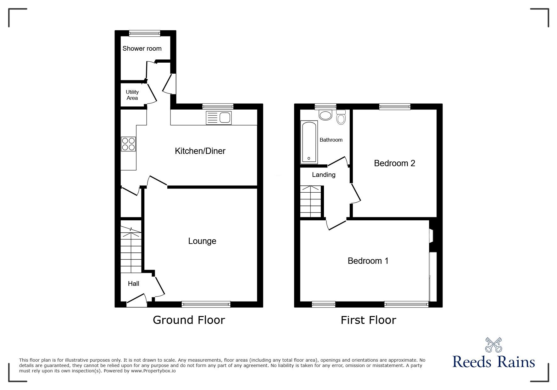 Floorplan of 2 bedroom Mid Terrace House for sale, Lister Street, Moldgreen, Huddersfield, West Yorkshire, HD5