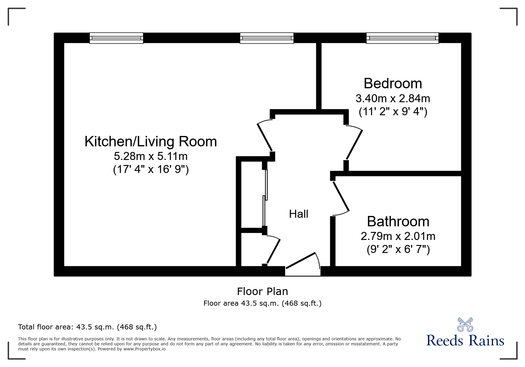 Floorplan of 1 bedroom  Flat for sale, Firth Street, Huddersfield, West Yorkshire, HD1