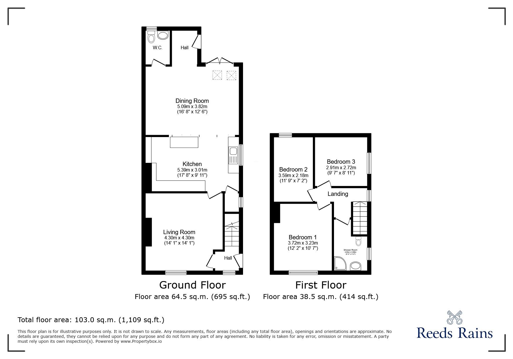 Floorplan of 3 bedroom End Terrace House for sale, Grange Avenue, Birkby, Huddersfield, West Yorkshire, HD2